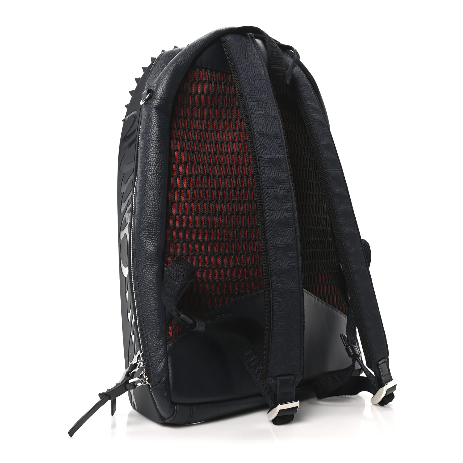 Calfskin Nylon Backparis Spiked Backpack Marine - Image 3