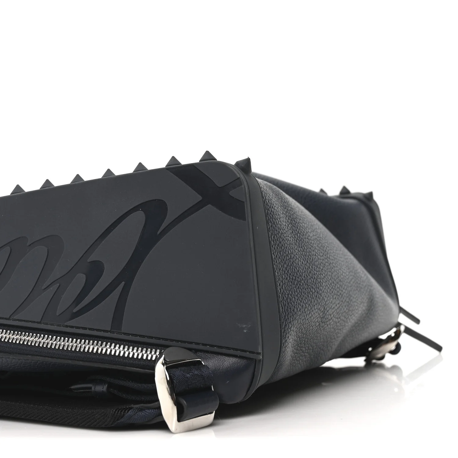 Calfskin Nylon Backparis Spiked Backpack Marine - Image 8