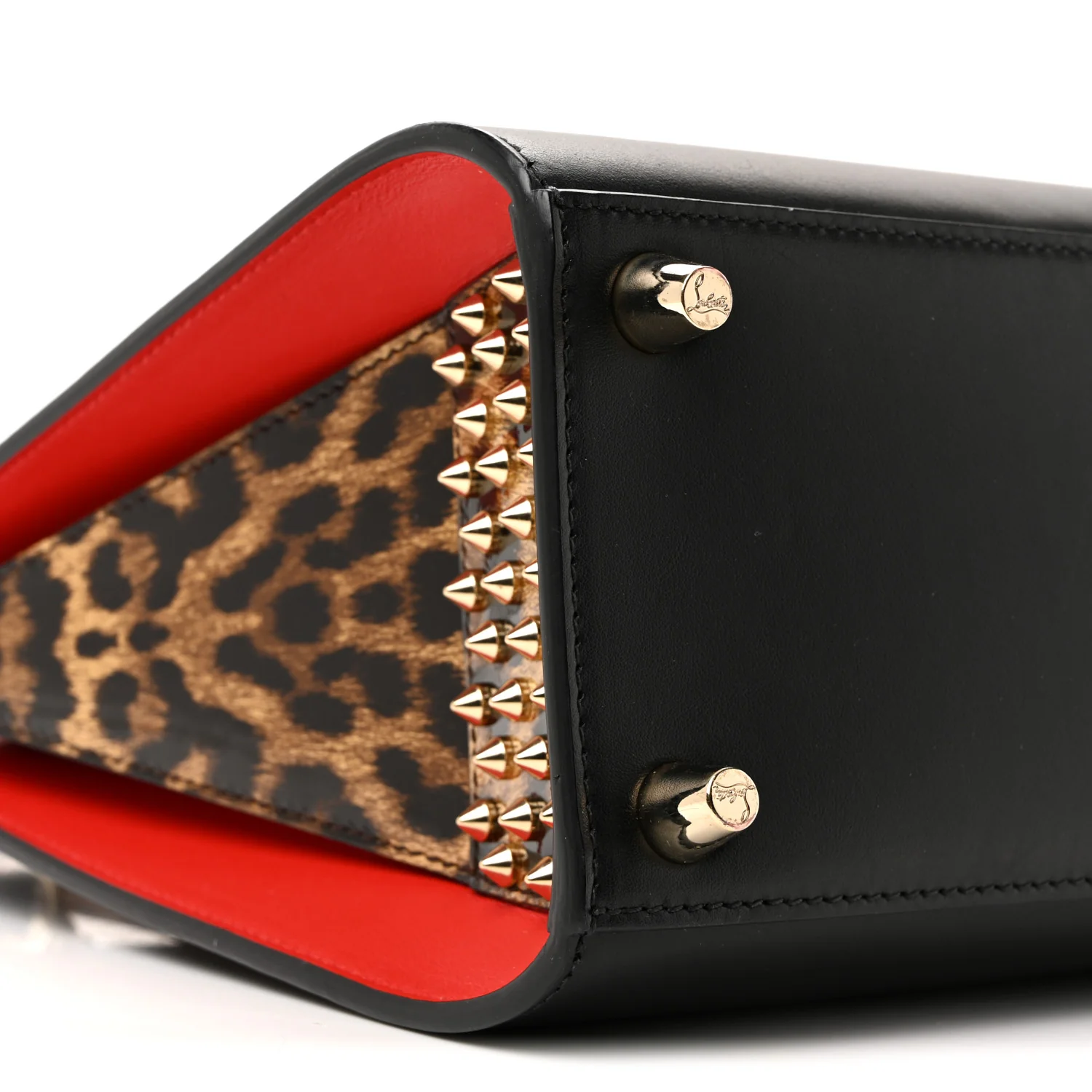 Calfskin Patent Leopard Studded Small Paloma Black - Image 25
