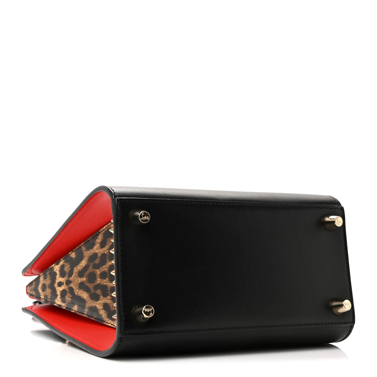 Calfskin Patent Leopard Studded Small Paloma Black - Image 8