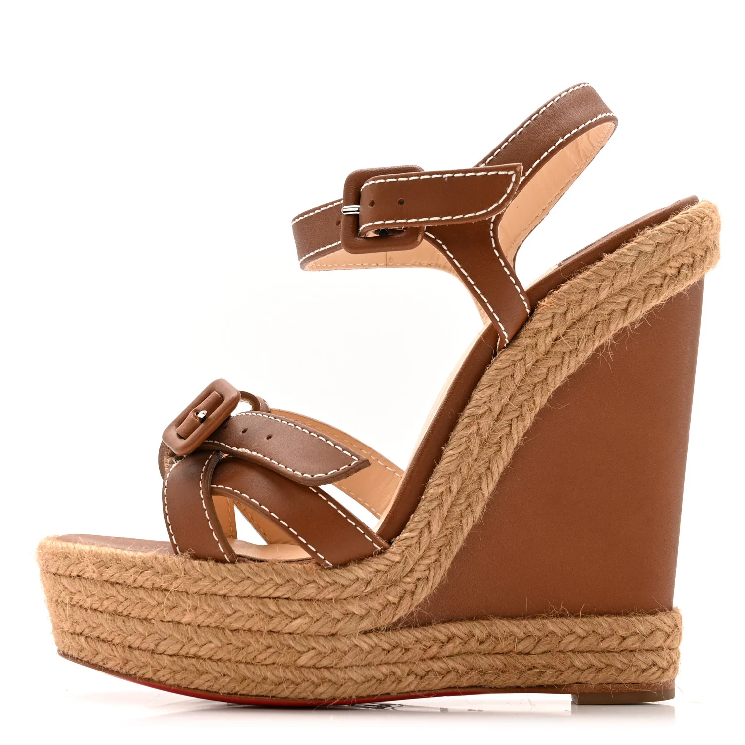 Calfskin Rope Zero Problem 140 Espadrille Wedges 35 Brown