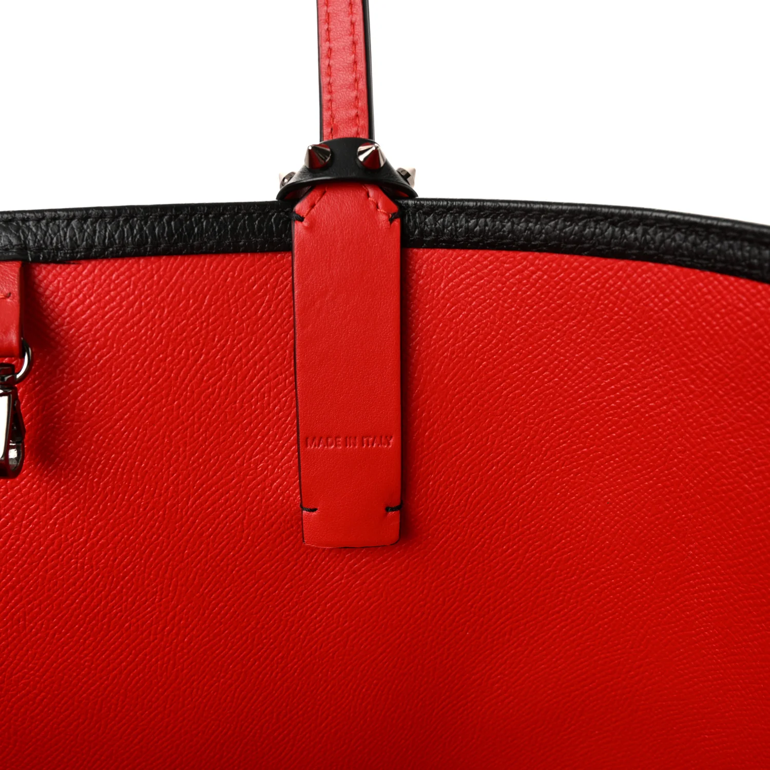 Calfskin Spikes East West Cabata Tote Black - Image 8