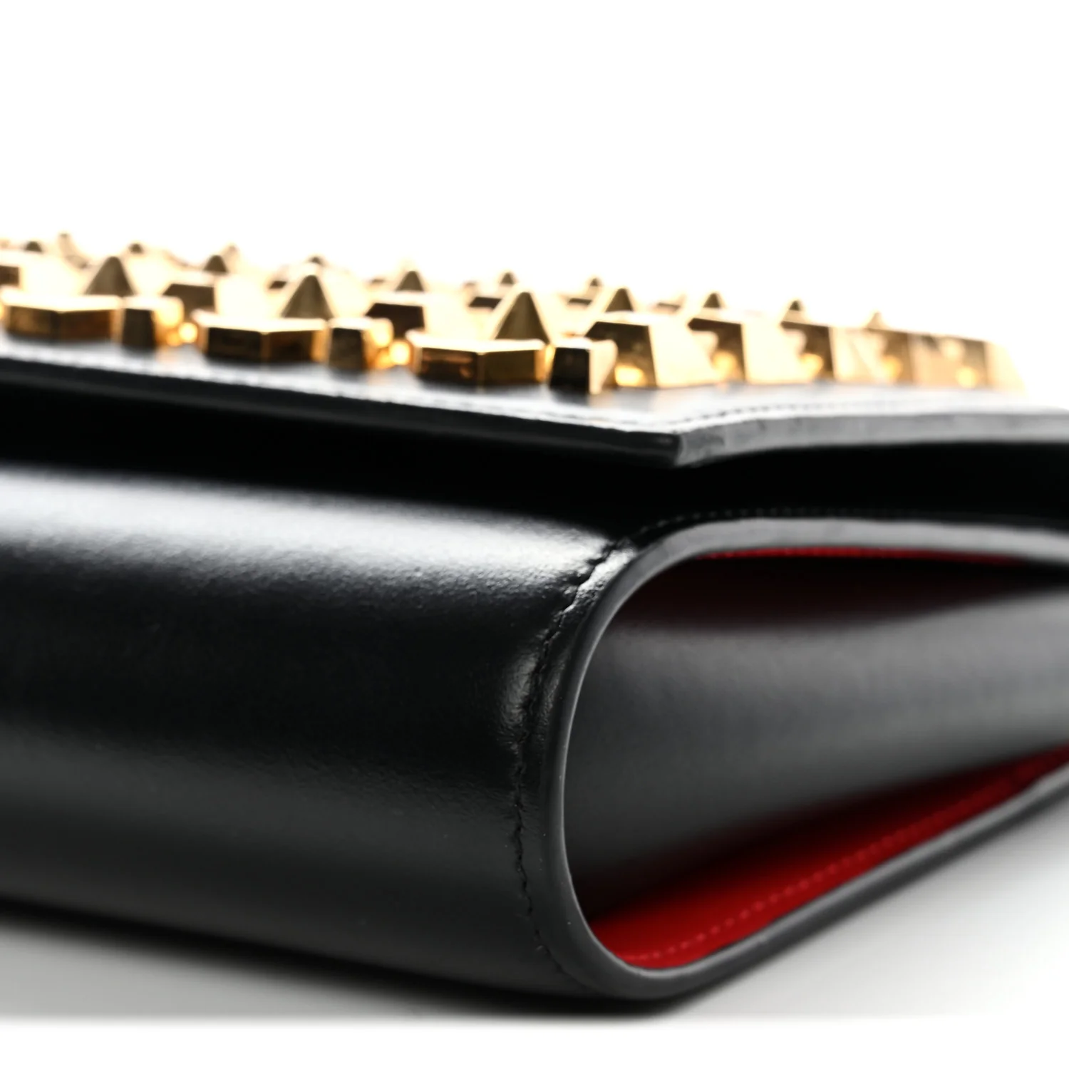 Calfskin Spikes Empire Paloma Clutch Black - Image 10