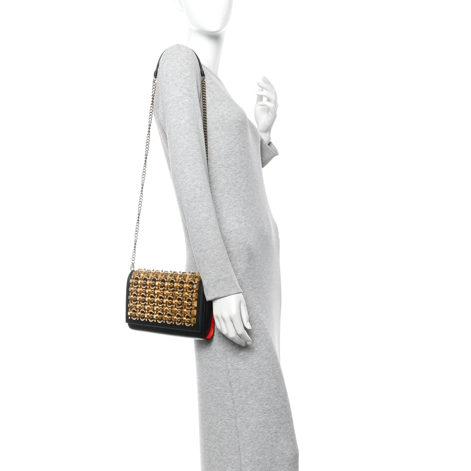 Calfskin Spikes Empire Paloma Clutch Black - Image 2