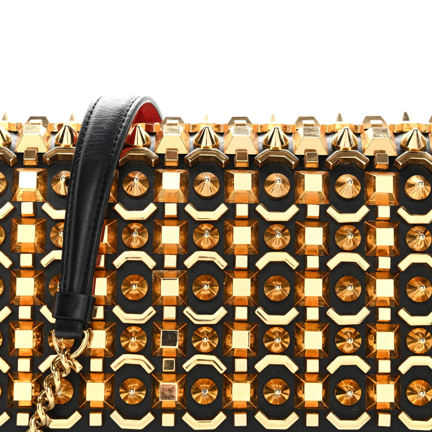 Calfskin Spikes Empire Paloma Clutch Black - Image 8