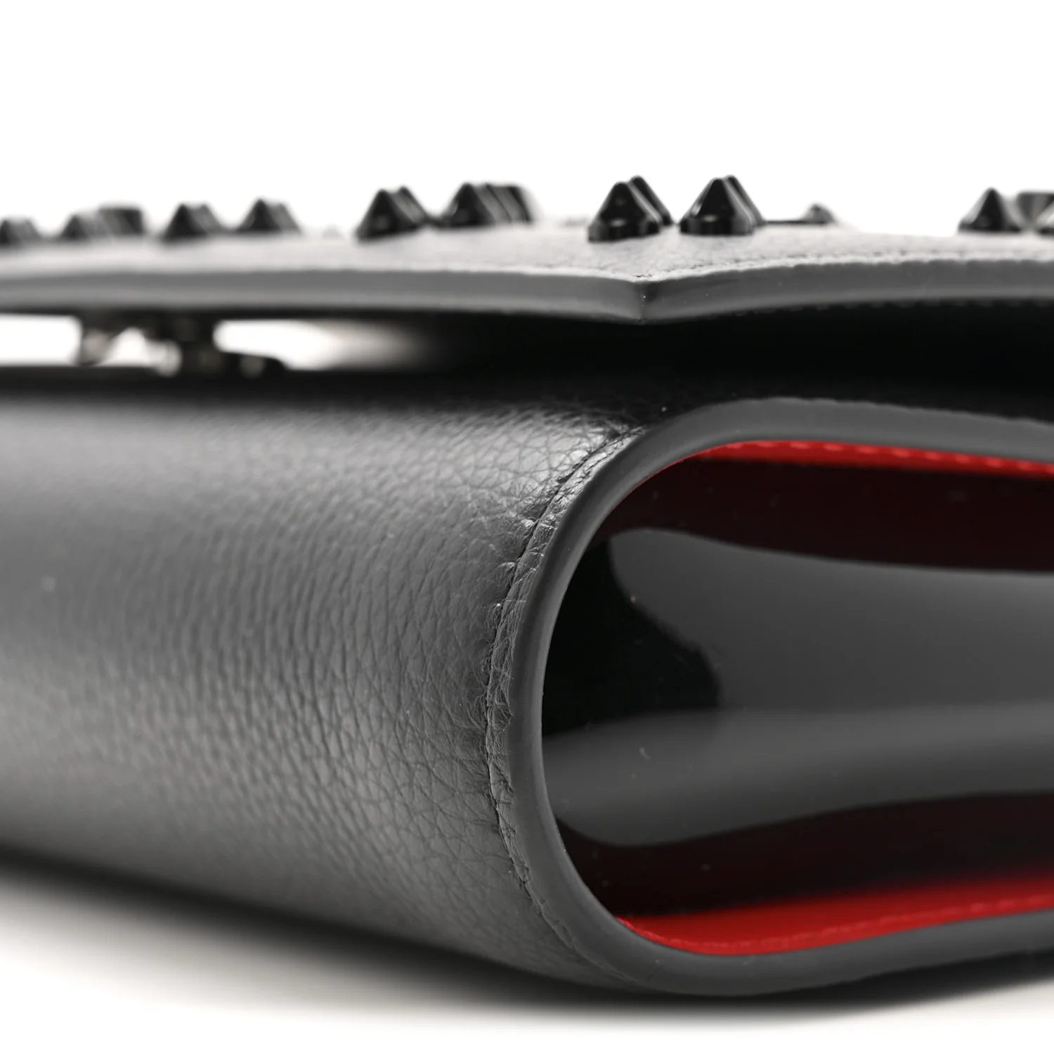 Calfskin Spikes Loubinthesky Paloma Clutch Black - Image 10