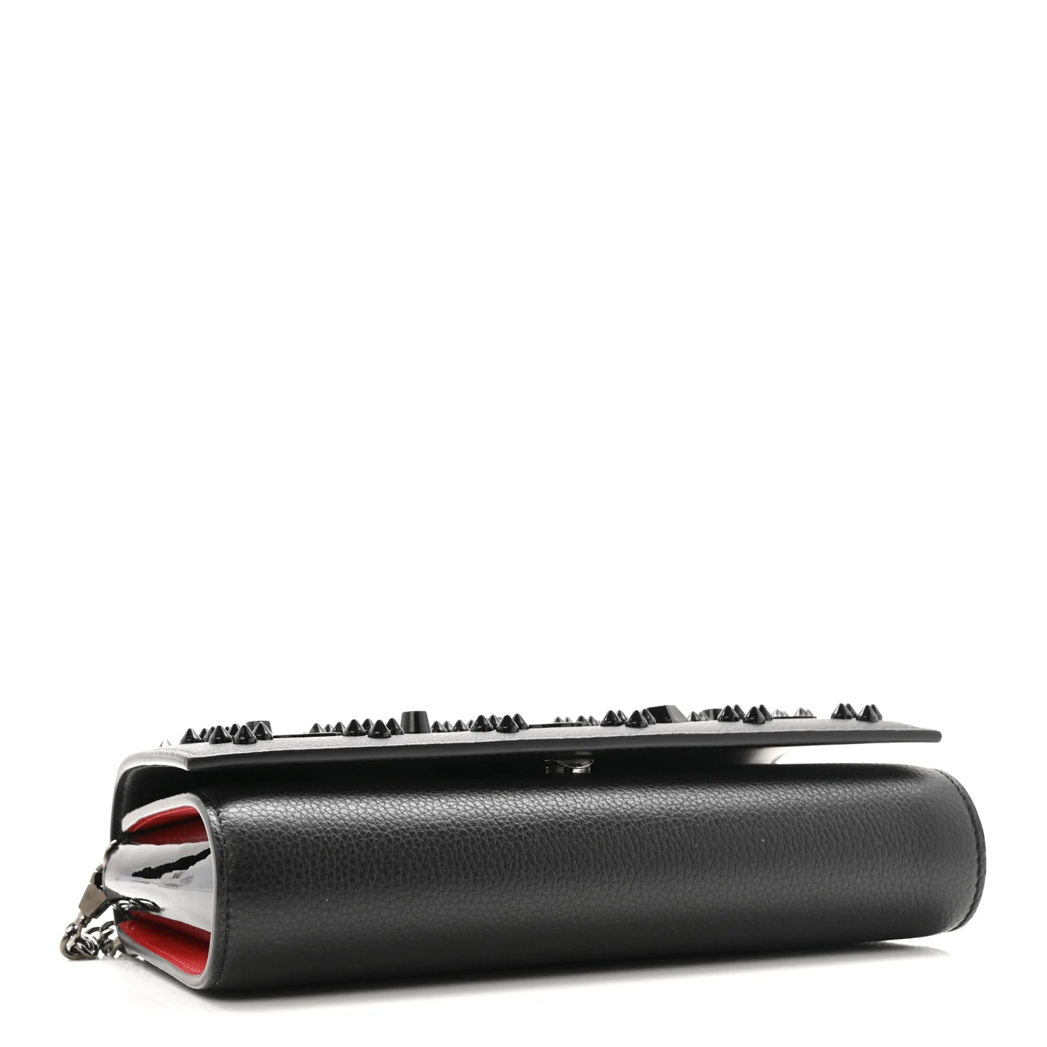 Calfskin Spikes Loubinthesky Paloma Clutch Black - Image 4