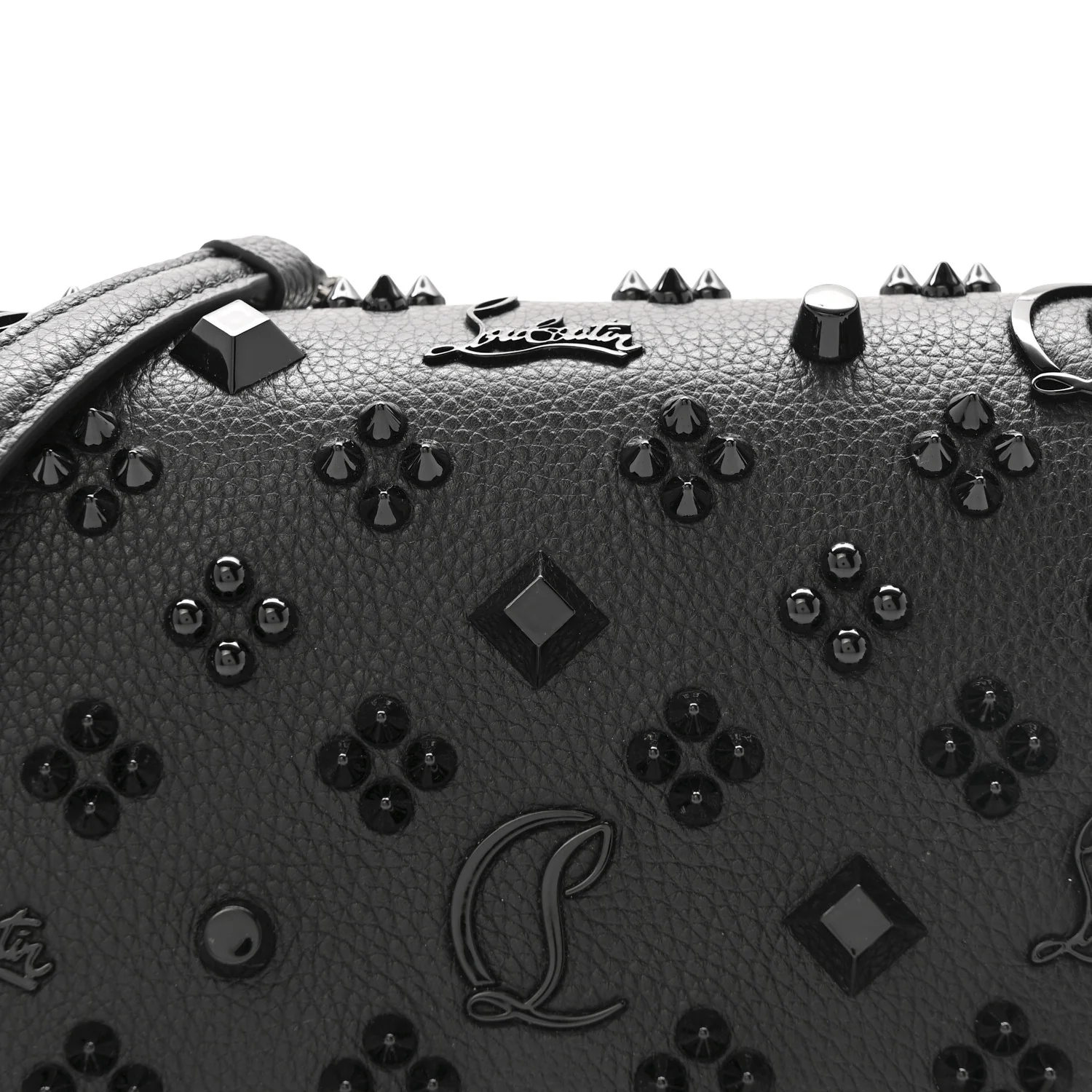 Calfskin Spikes Loubinthesky Paloma Clutch Black - Image 8