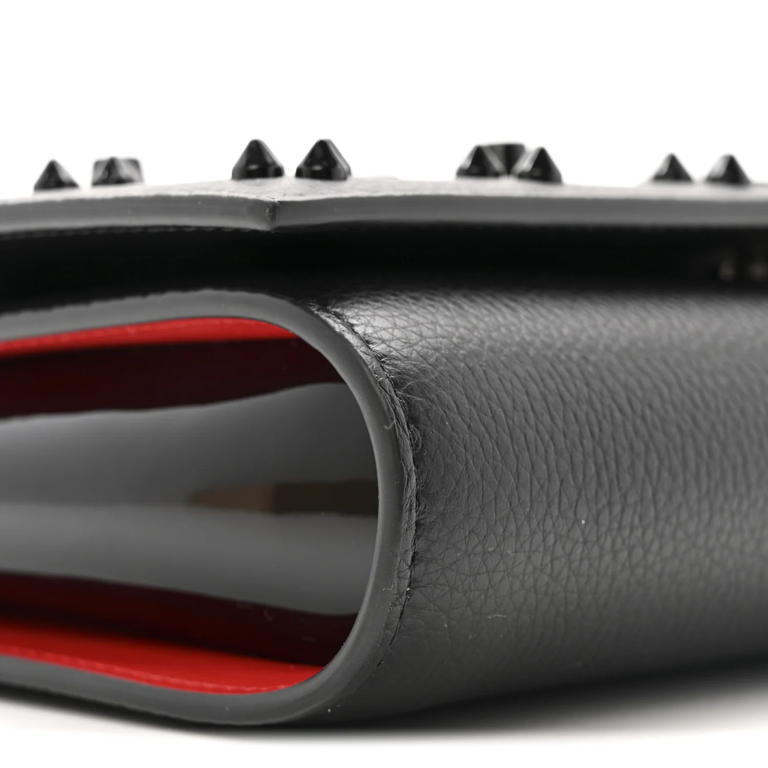 Calfskin Spikes Loubinthesky Paloma Clutch Black - Image 9
