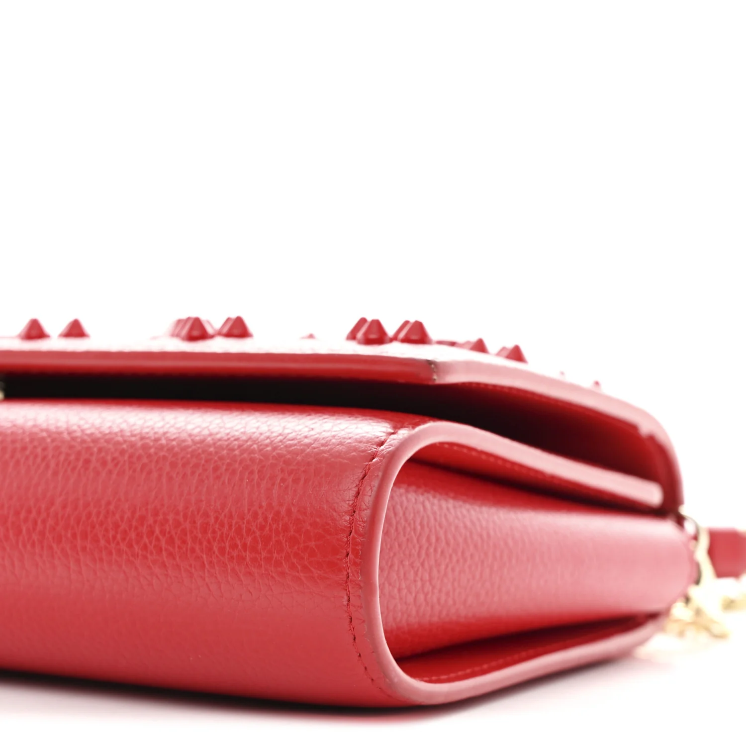 Calfskin Spikes Loubinthesky Paloma Clutch Red - Image 11