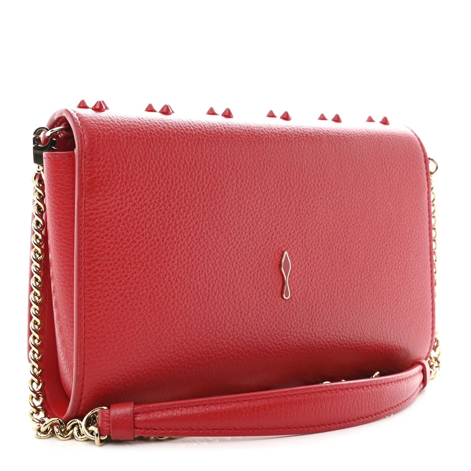 Calfskin Spikes Loubinthesky Paloma Clutch Red - Image 3