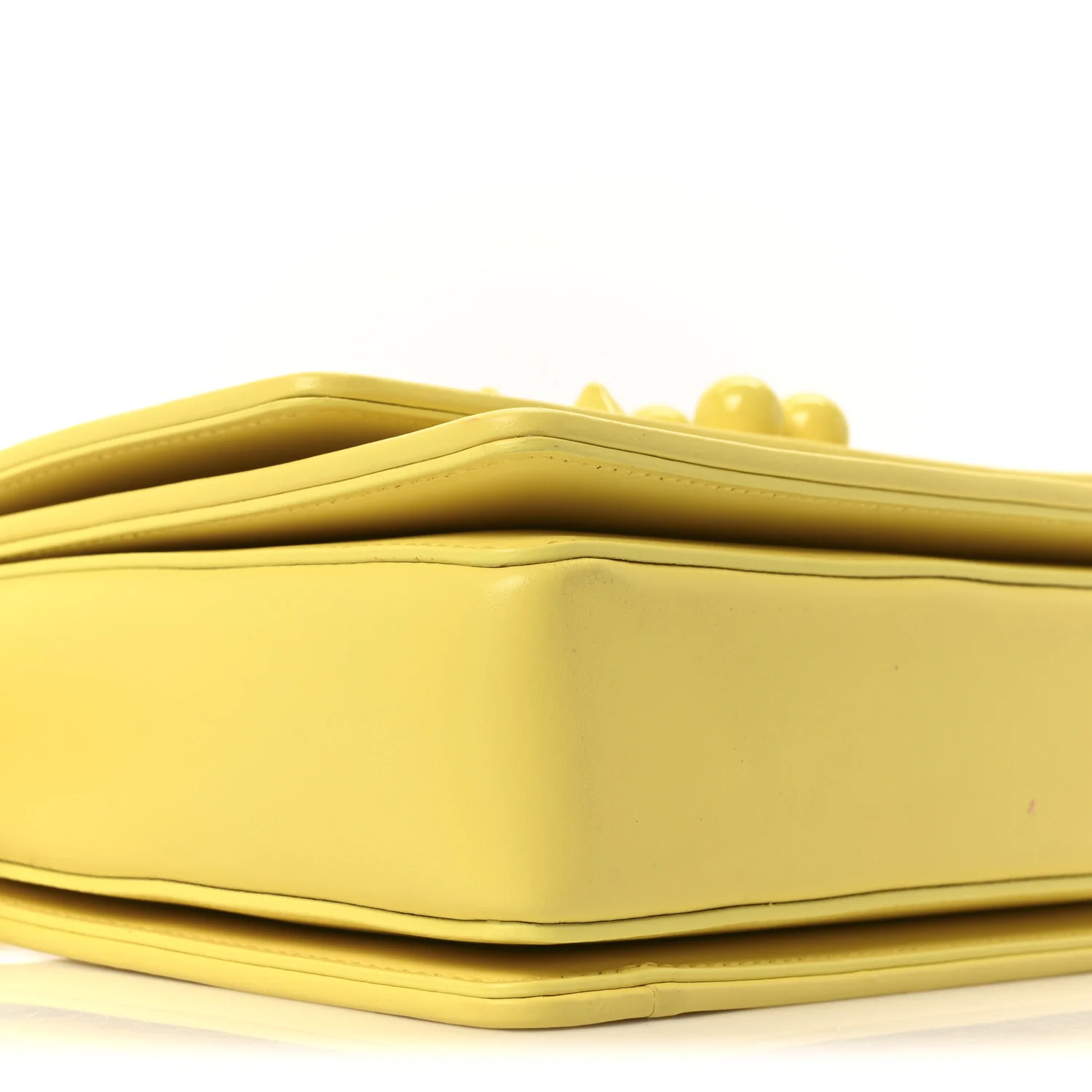Calfskin Studded Carasky Crossbody Bag Yellow - Image 8