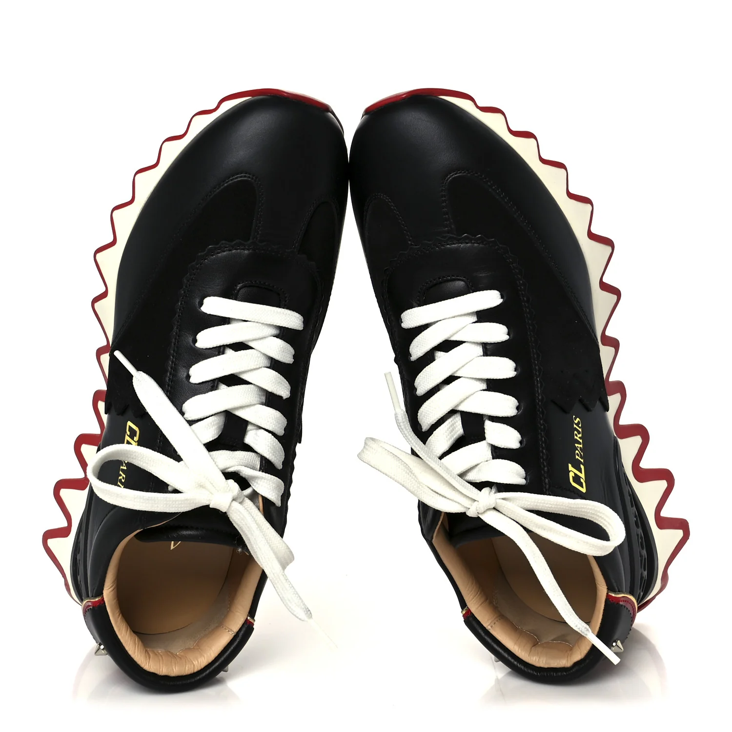 Calfskin Suede Patent Womens Loubishark Sneakers 39 Black Loubi - Image 2