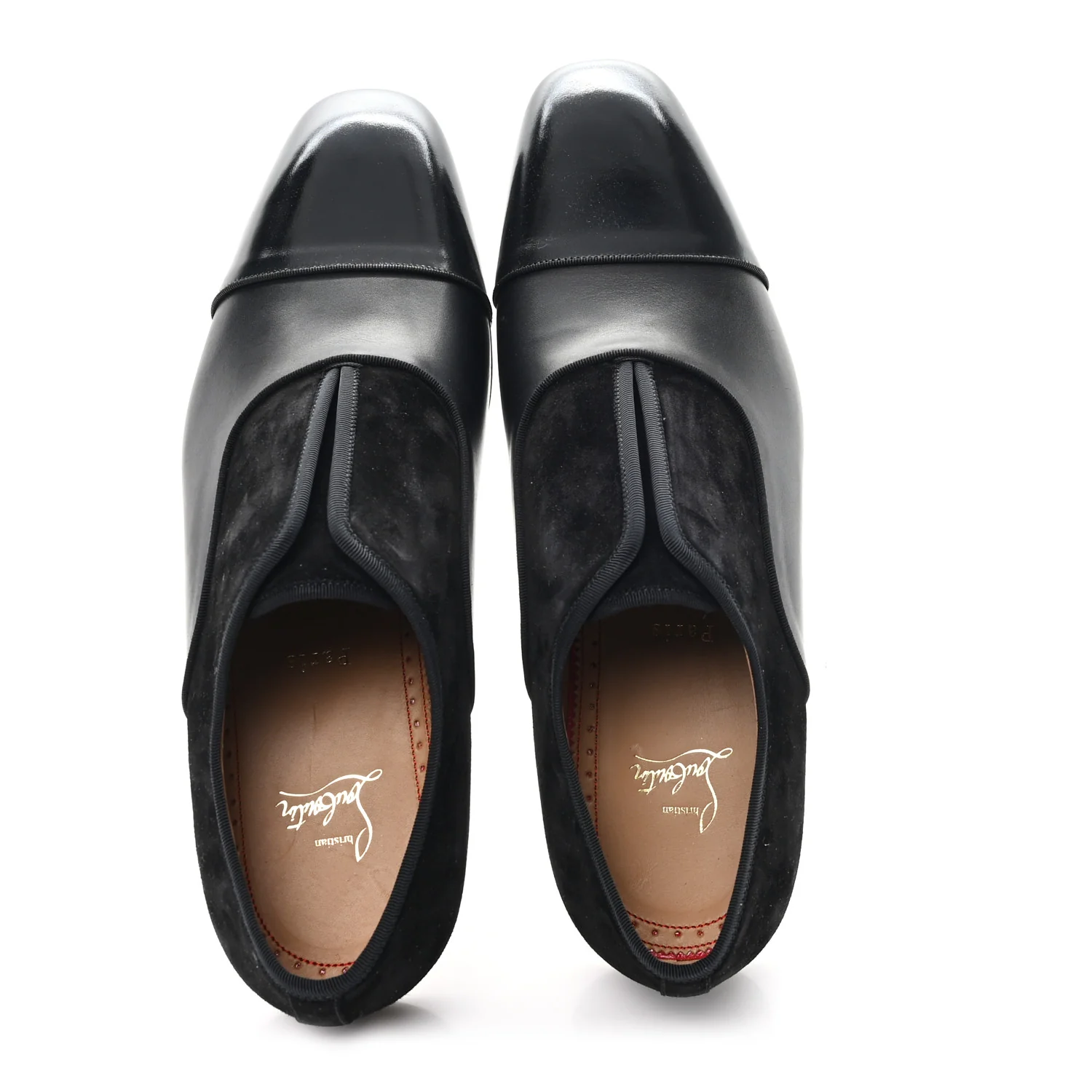 Calfskin Veau Velours Mens Alpha Male Flat 42.5 Black - Image 2