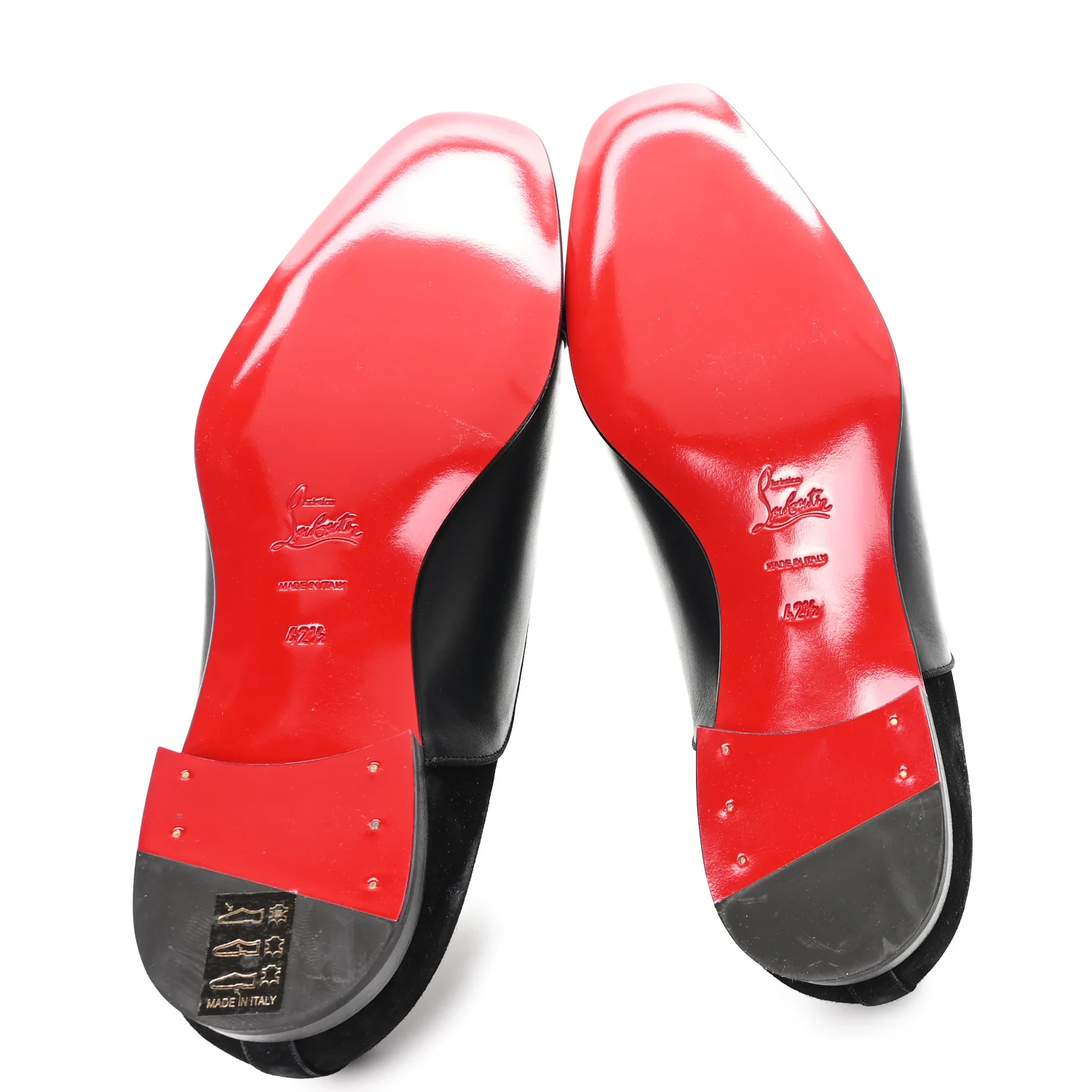 Calfskin Veau Velours Mens Alpha Male Flat 42.5 Black - Image 6