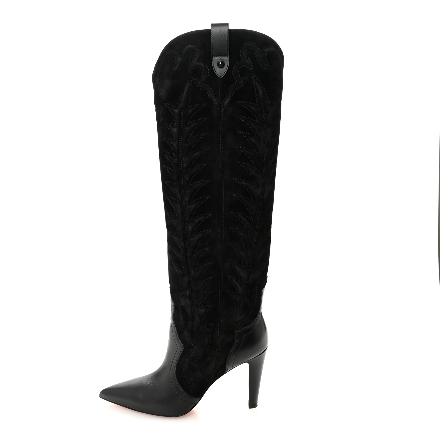 Calfskin Veau Velours Santia Botta 85 Tall Boots 39 Black