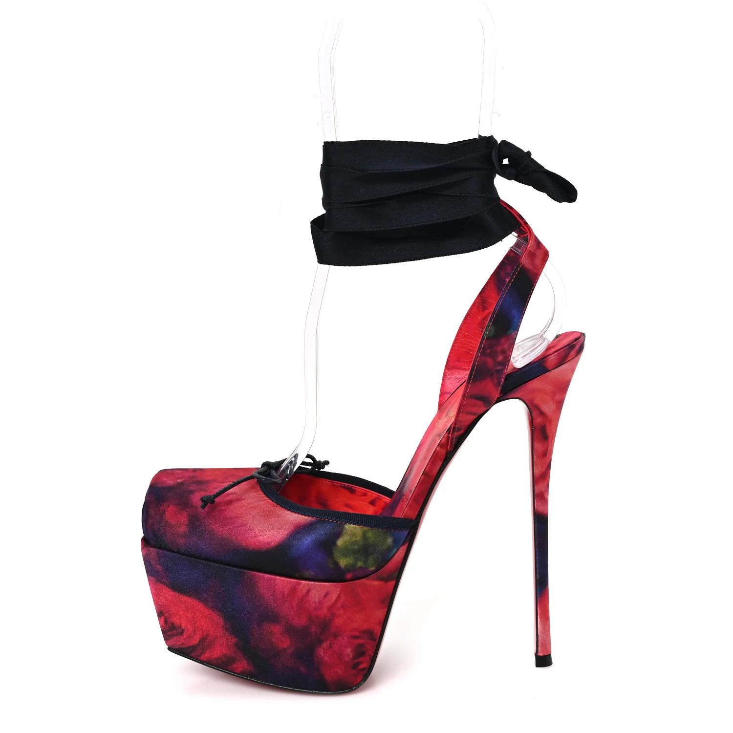 Crepe Satin Rose Cassia Platform Lace Up 160 Pumps 39 Multicolor