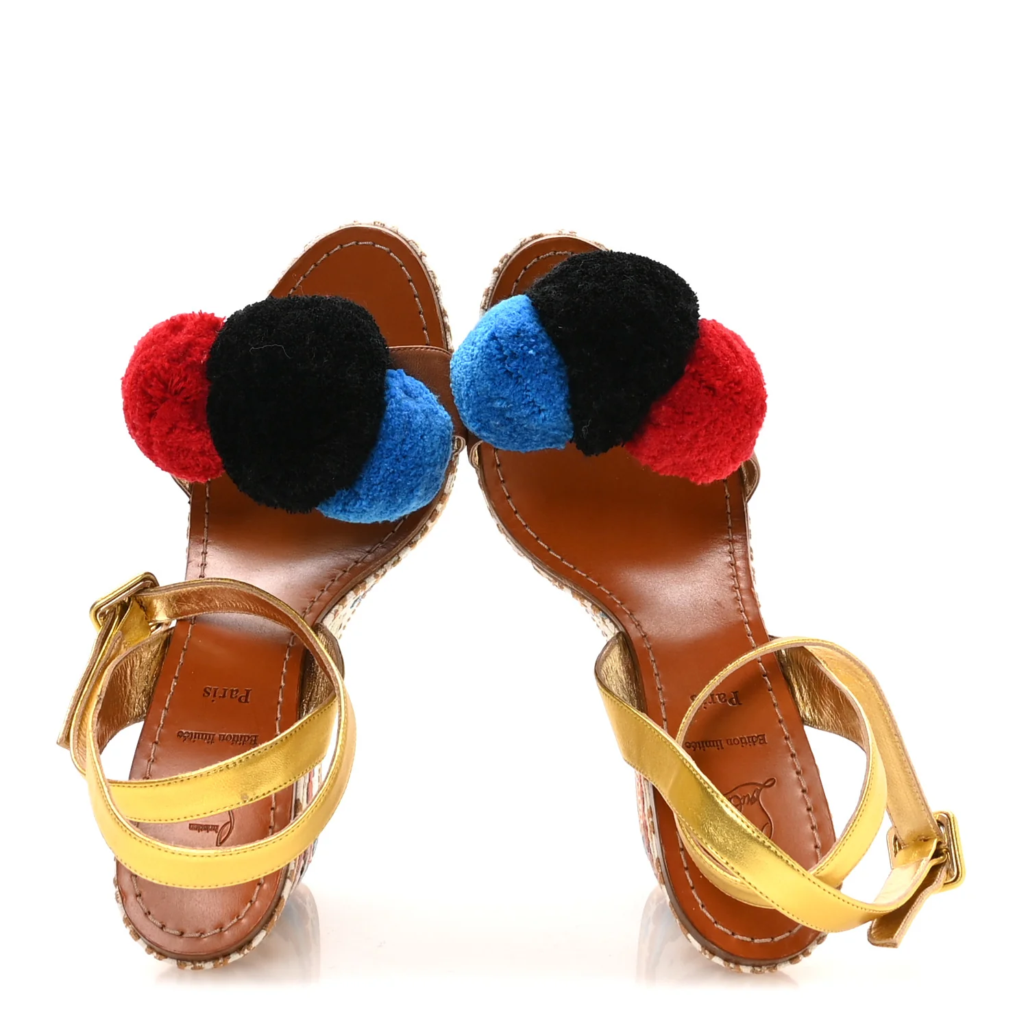 Denim Embroidered Cycladissimo 120 Wedge Sandals 40 Multicolor - Image 2