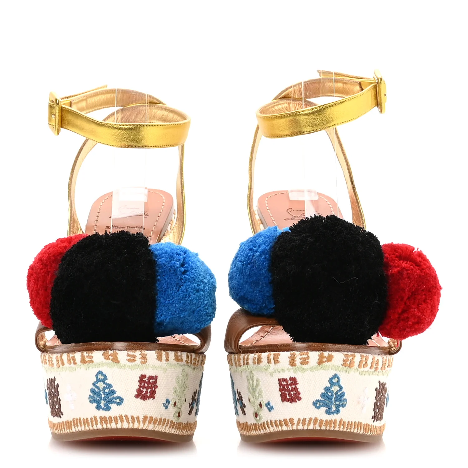 Denim Embroidered Cycladissimo 120 Wedge Sandals 40 Multicolor - Image 3