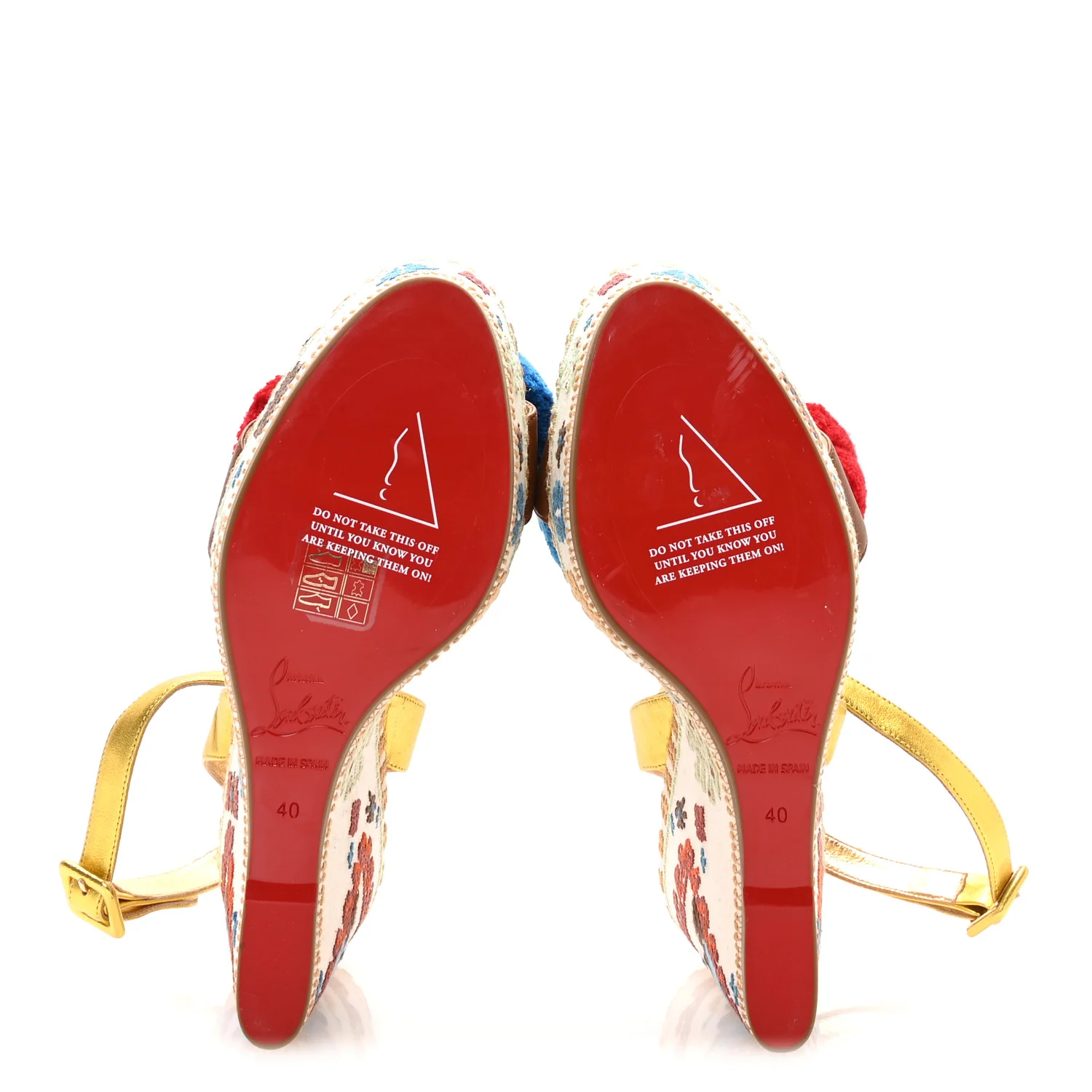 Denim Embroidered Cycladissimo 120 Wedge Sandals 40 Multicolor - Image 7