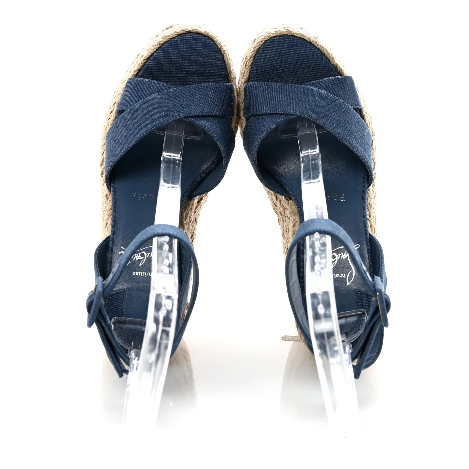Denim Mariza Zeppa 130 Espadrille Wedge Sandals 36 Blue Natural - Image 2