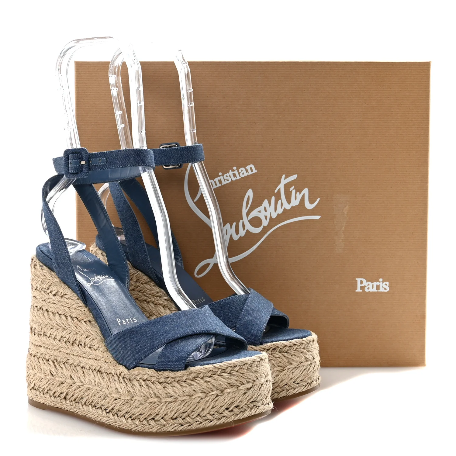 Denim Mariza Zeppa 130 Espadrille Wedge Sandals 36 Blue Natural - Image 9