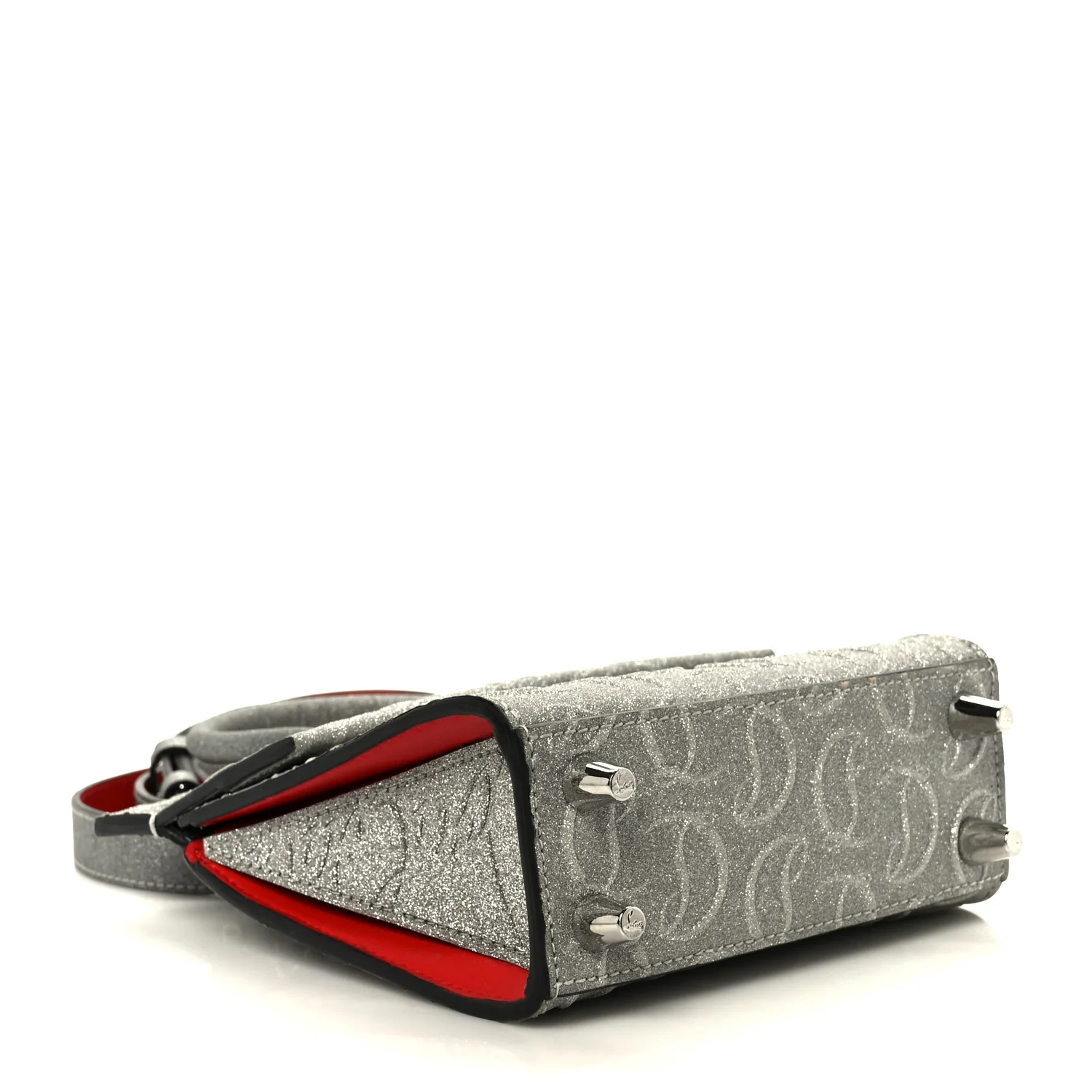 Glitter Calfskin Paloma Mini Empire Tote Silver - Image 4
