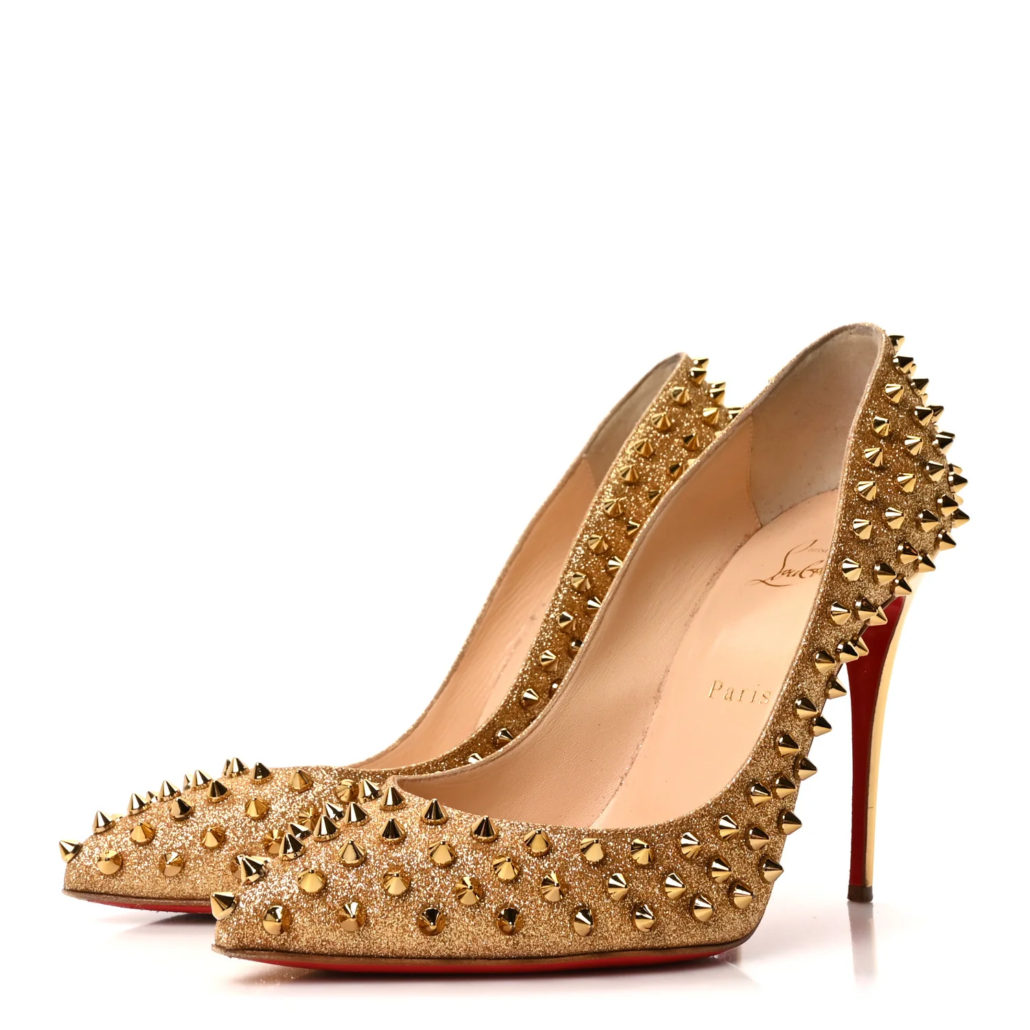 Glitter Mini Specchio Follies Spikes 100 Pumps 39.5 Gold - Image 4