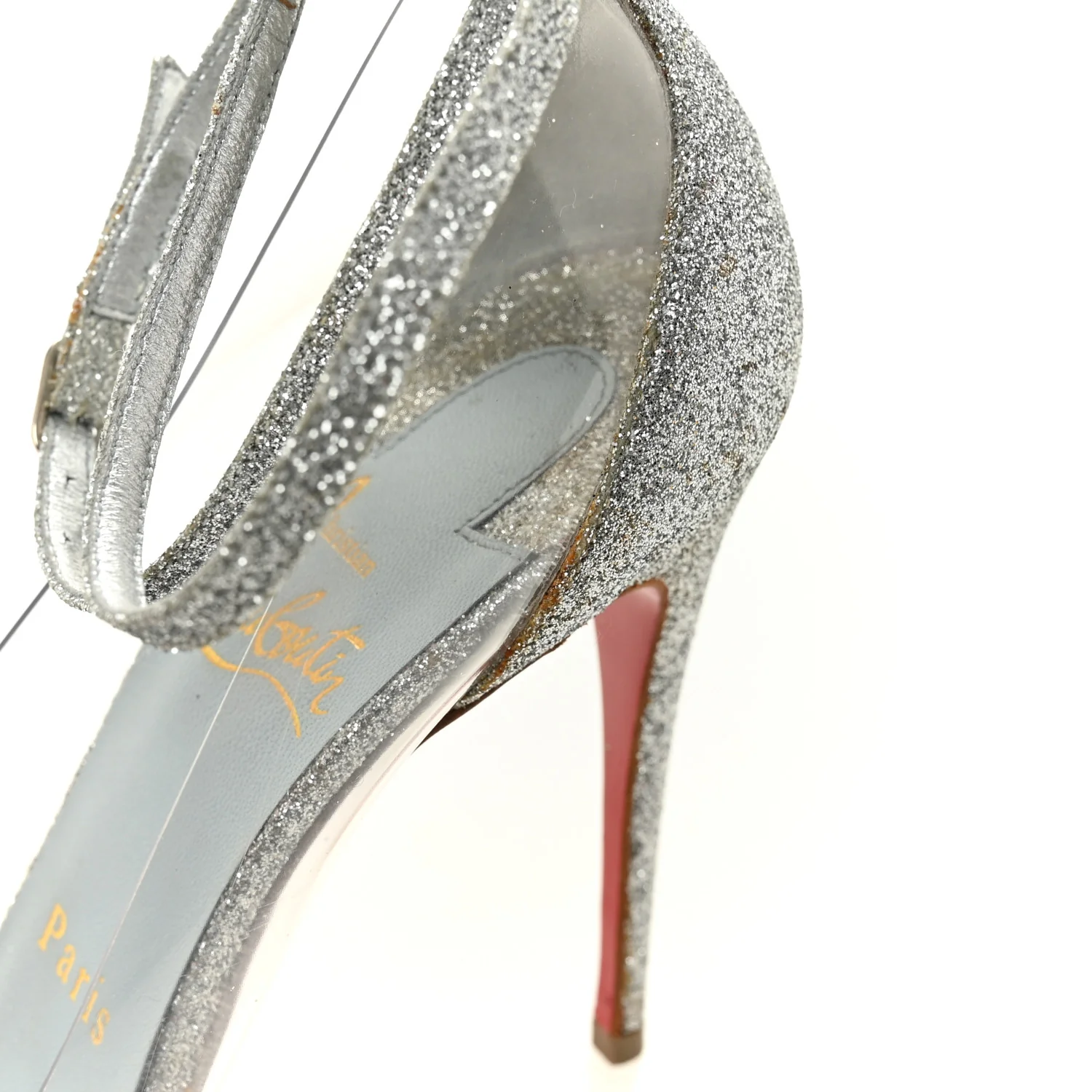 Glitter PVC Un Bout 100 Pumps 35 Silver - Image 9