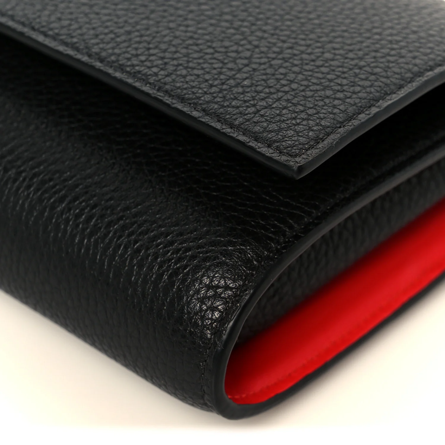 Grained Calfskin By My Side Wallet On Chain Black - Image 10