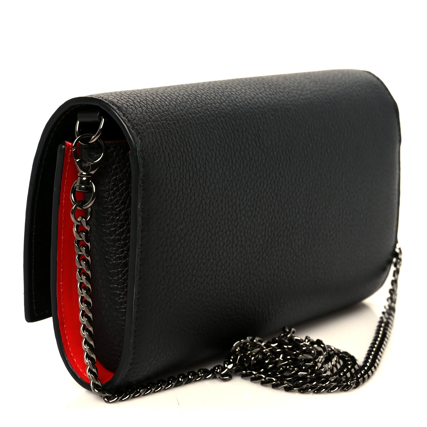 Grained Calfskin By My Side Wallet On Chain Black - Image 3