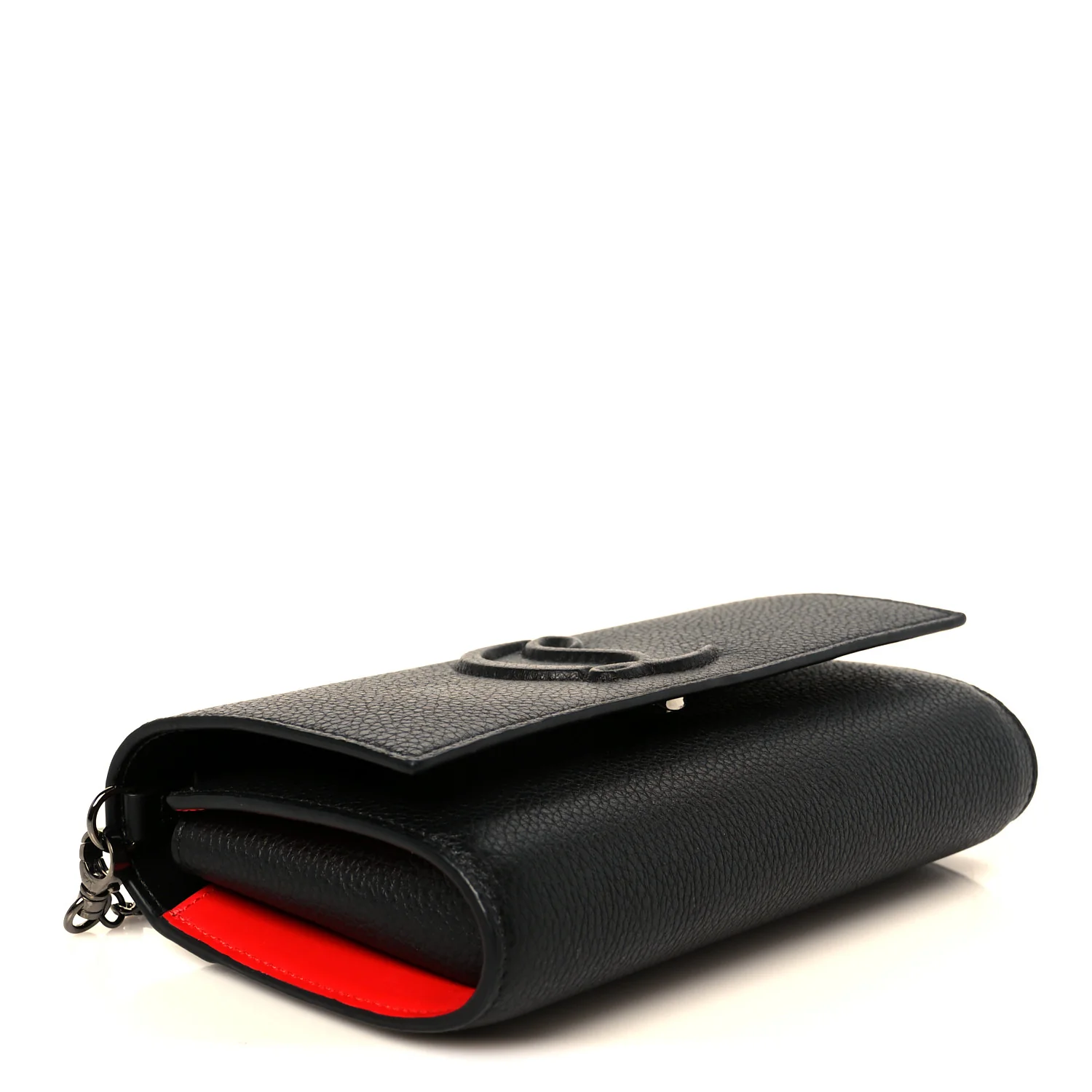 Grained Calfskin By My Side Wallet On Chain Black - Image 4