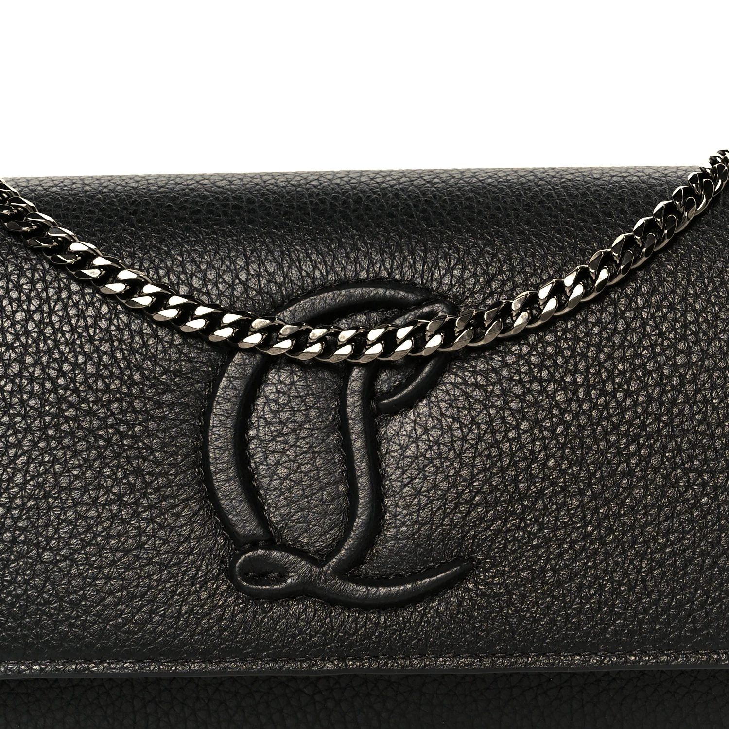 Grained Calfskin By My Side Wallet On Chain Black - Image 8