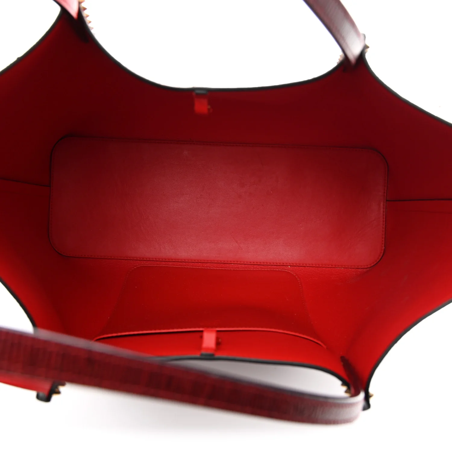 Lizard Embossed Calfskin Spiked Small Cabarock Shopper Tote Bourbon - Image 5