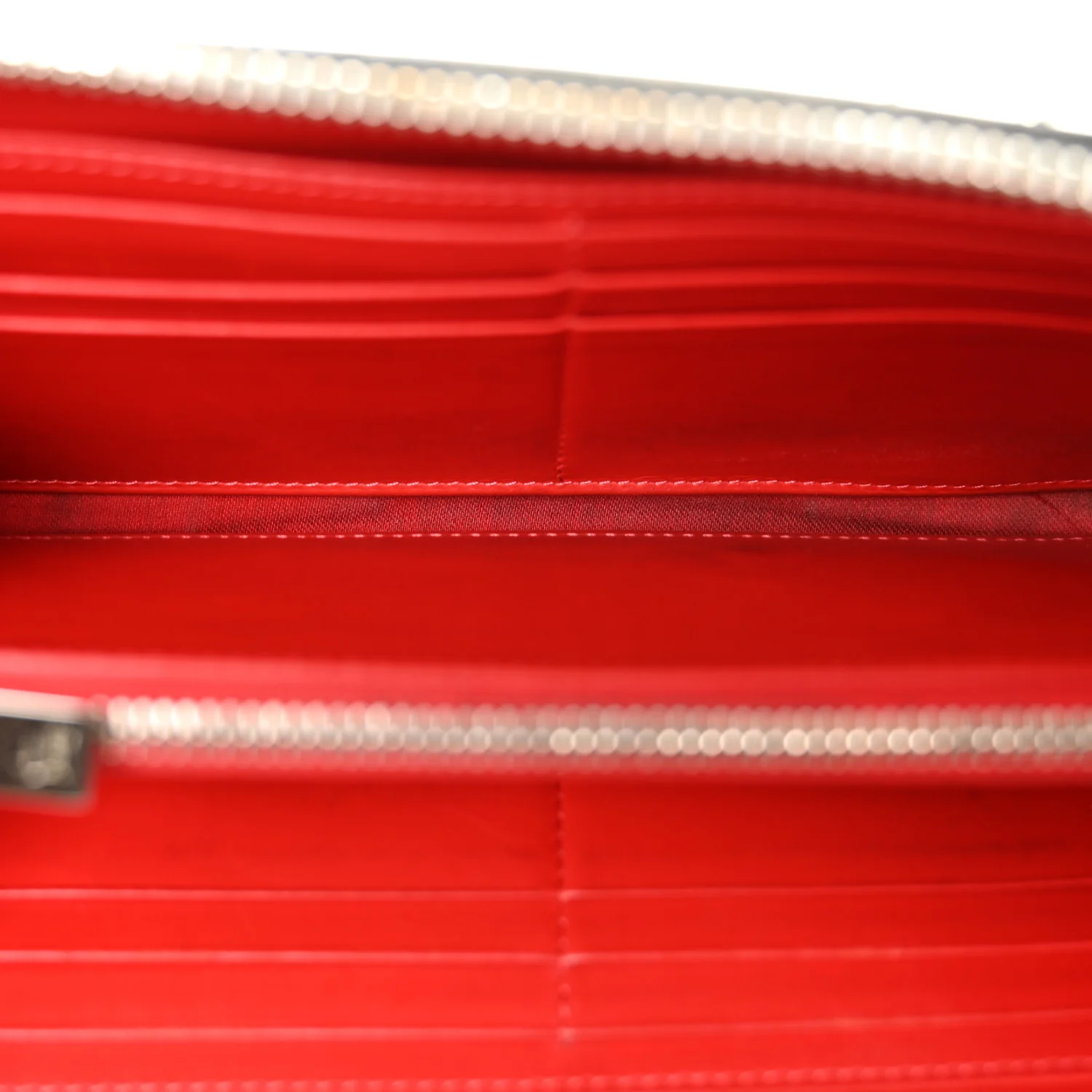Metallic Patent Panettone Spiked Zip Around Wallet Silver - Image 5