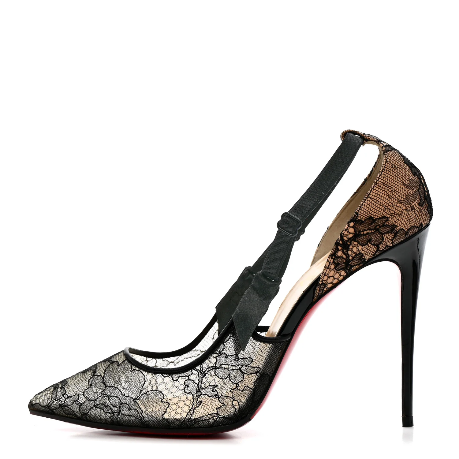 Nappa Patent Chantilly Lace Hot Jeanbi 100 Pumps 39.5 Black