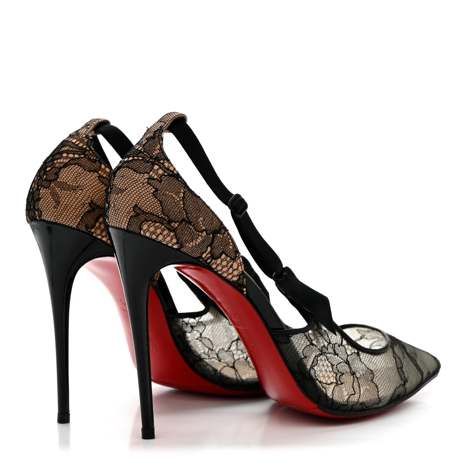 Nappa Patent Chantilly Lace Hot Jeanbi 100 Pumps 39.5 Black - Image 5