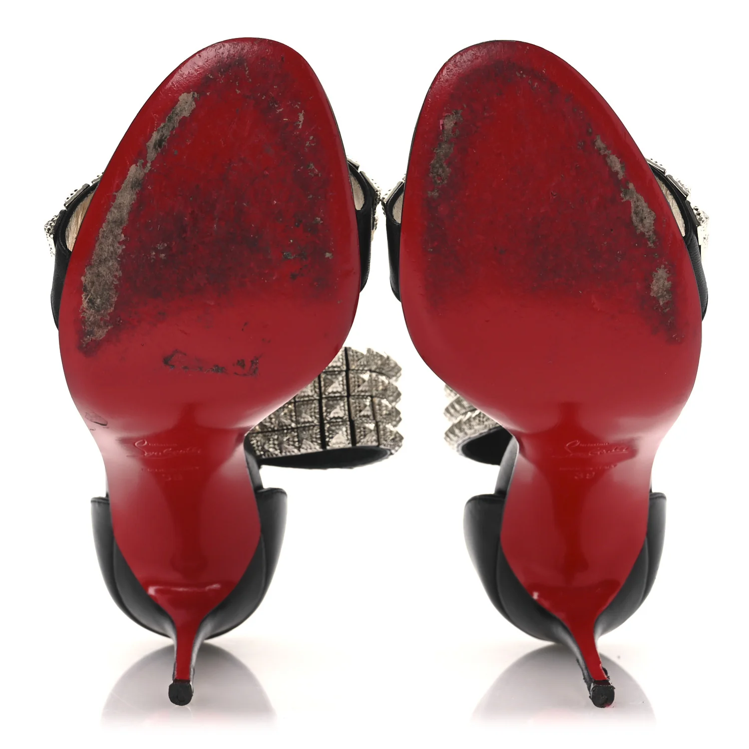 Nappa Priyadora 100 Studded Sandals 39 Black Silver - Image 7