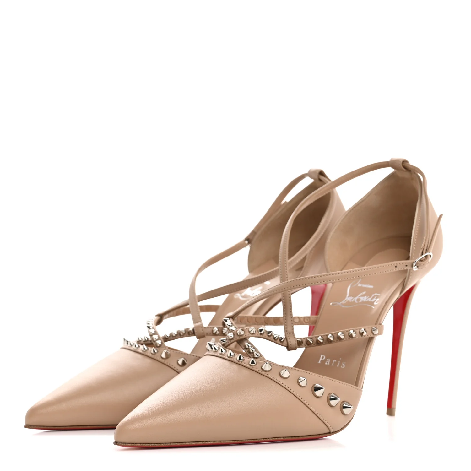 Nappa Studded Tatooshka 100 Pumps 40 Blush - Image 4