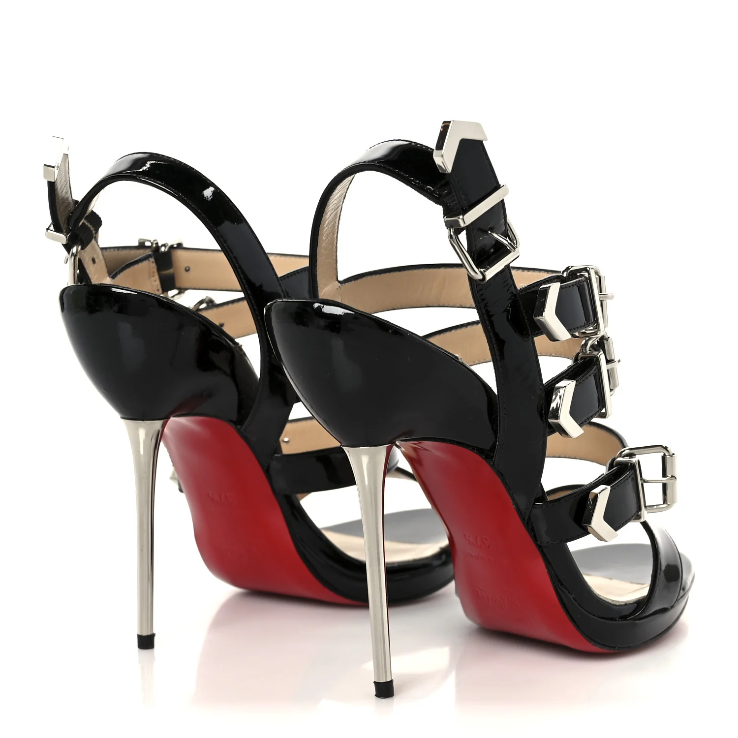 Patent Funky 120 Cage Sandals 37.5 Black - Image 5