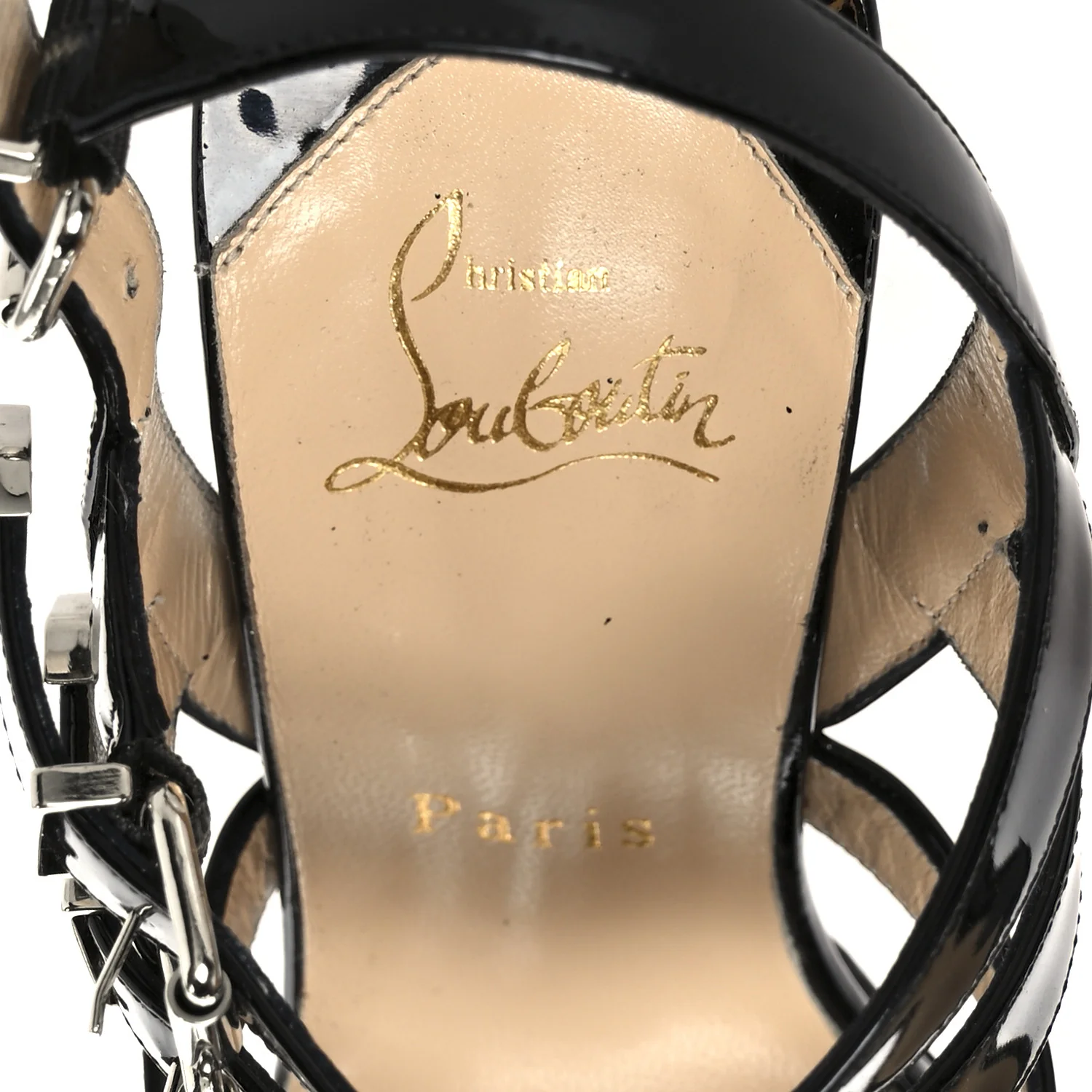 Patent Funky 120 Cage Sandals 37.5 Black - Image 7