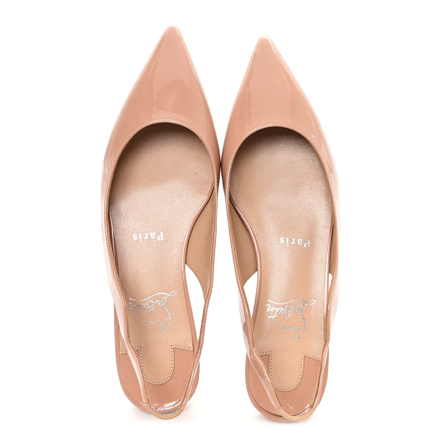 Patent Hot Chickita Slingback Flats 35.5 Nude - Image 2