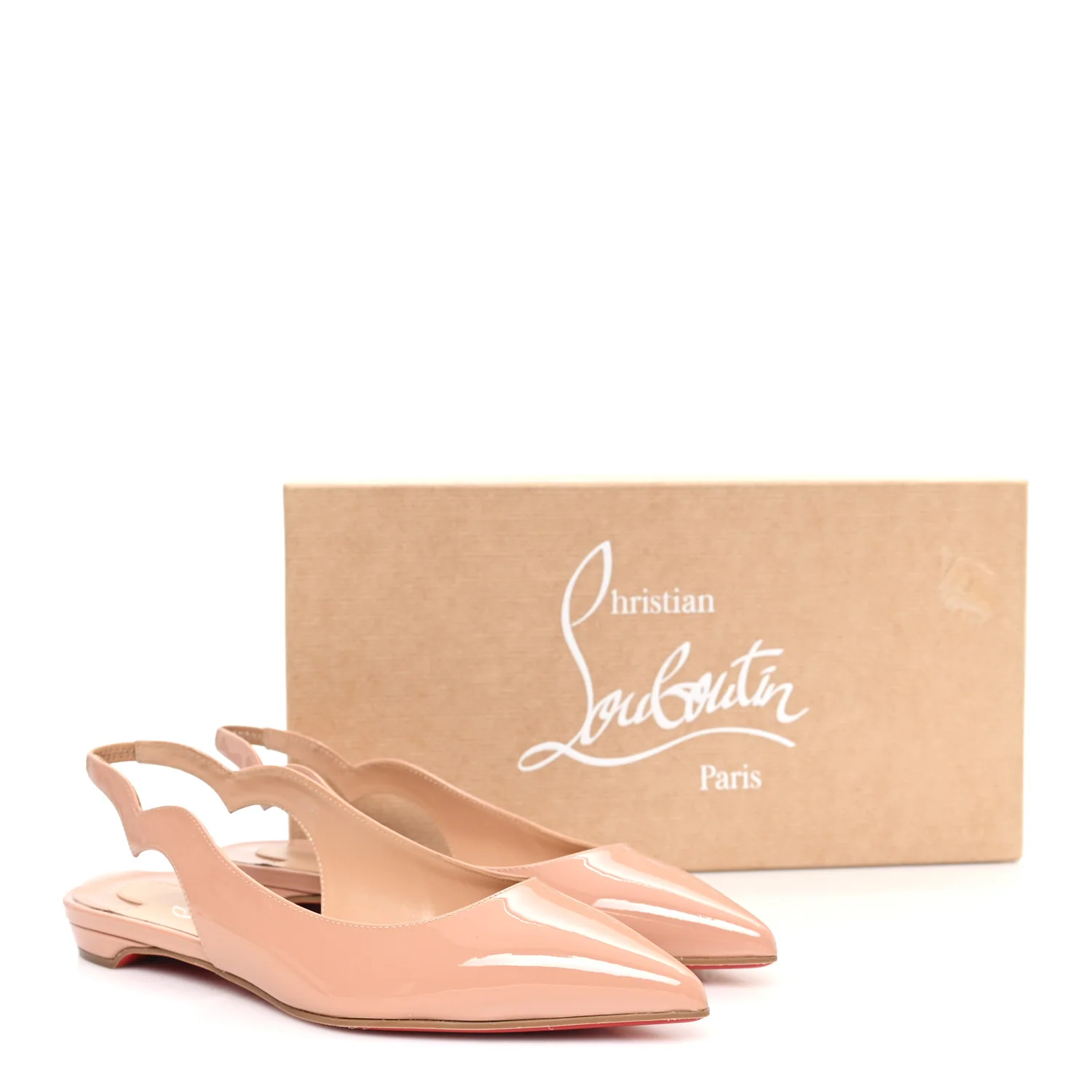 Patent Hot Chickita Slingback Flats 35.5 Nude - Image 9