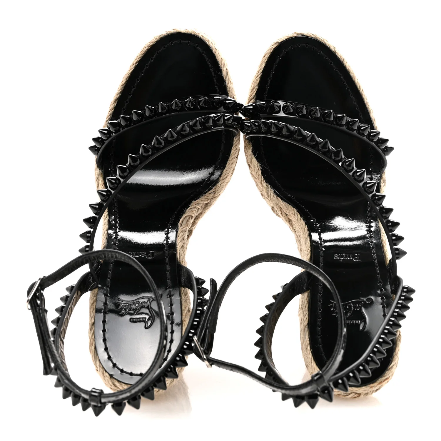 Patent Mafaldina 120 Wedge Sandals 37 Black - Image 2
