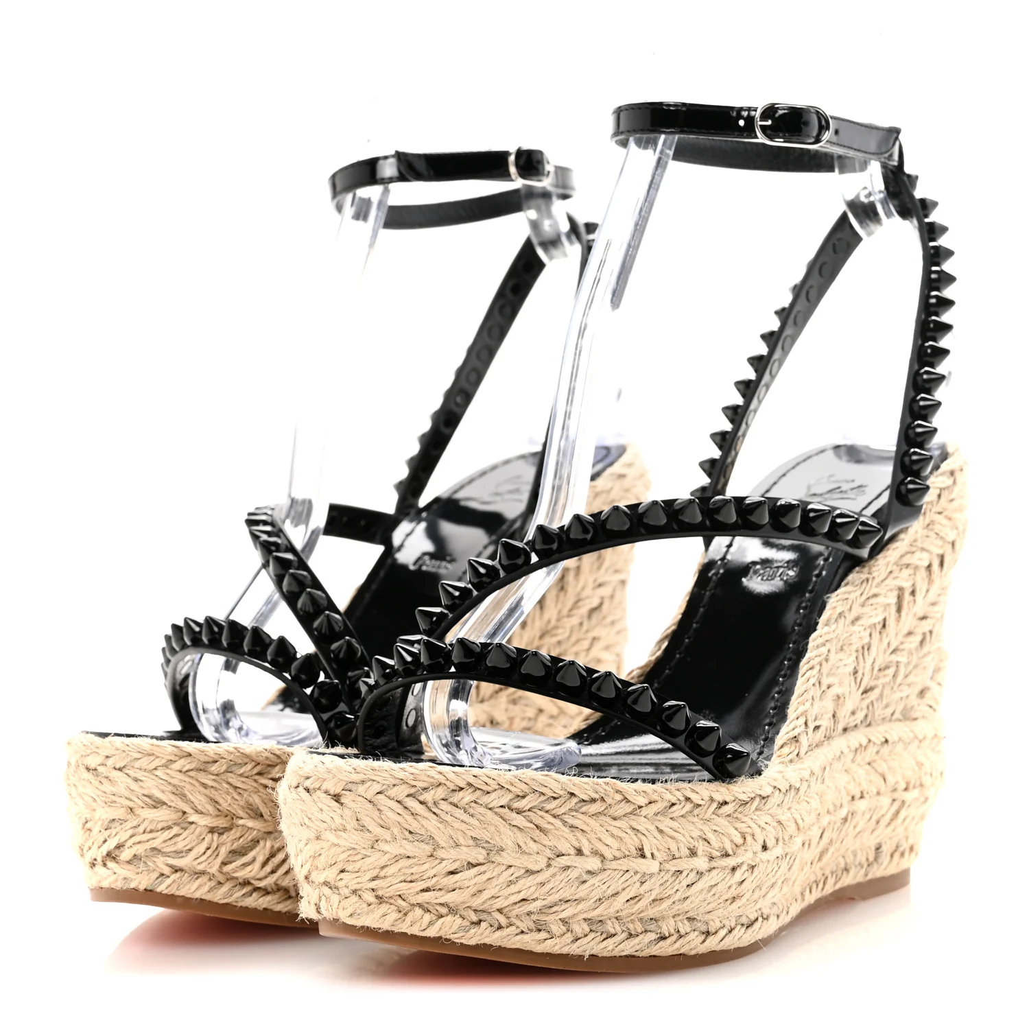 Patent Mafaldina 120 Wedge Sandals 37 Black - Image 4