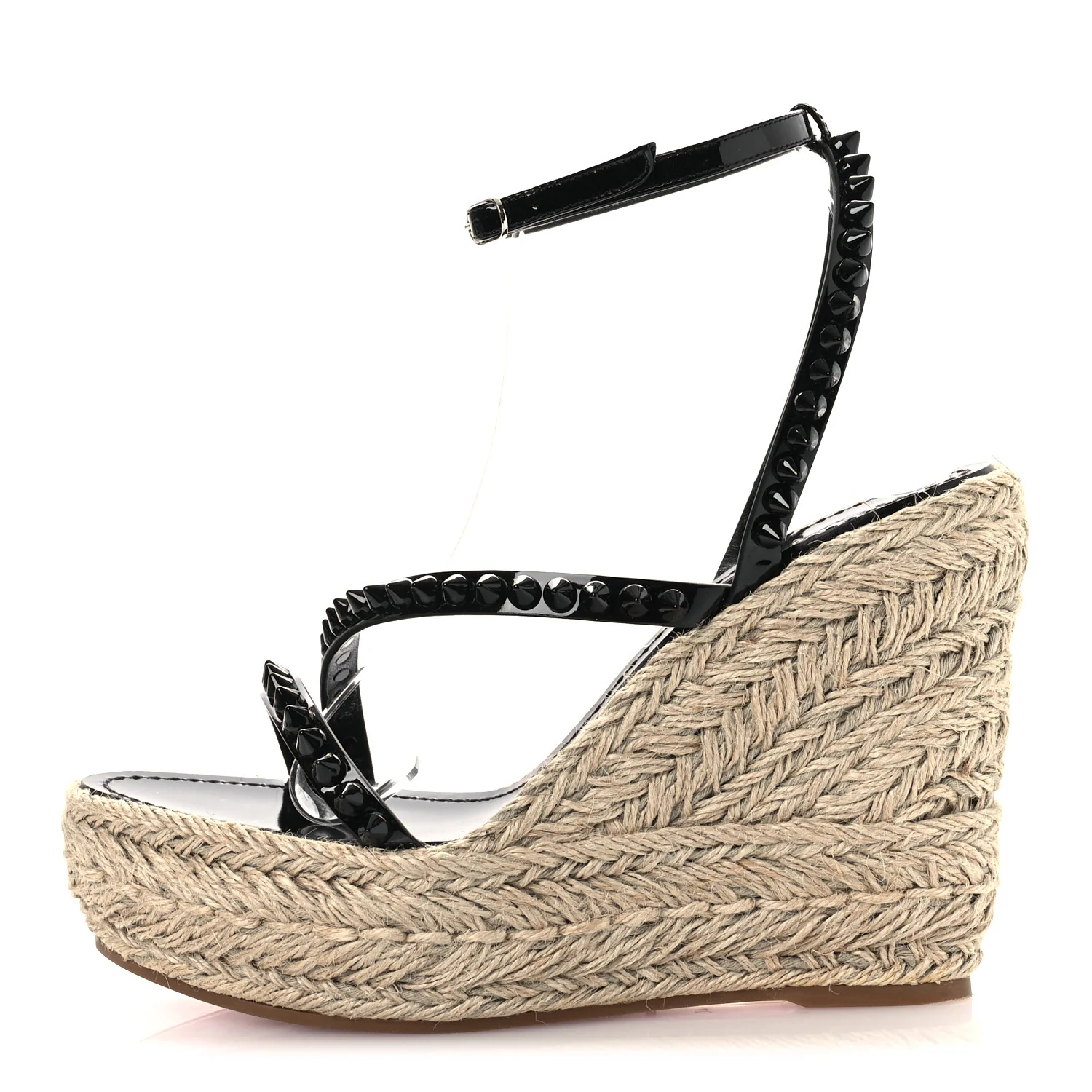 Patent Mafaldina 120 Wedge Sandals 40 Black
