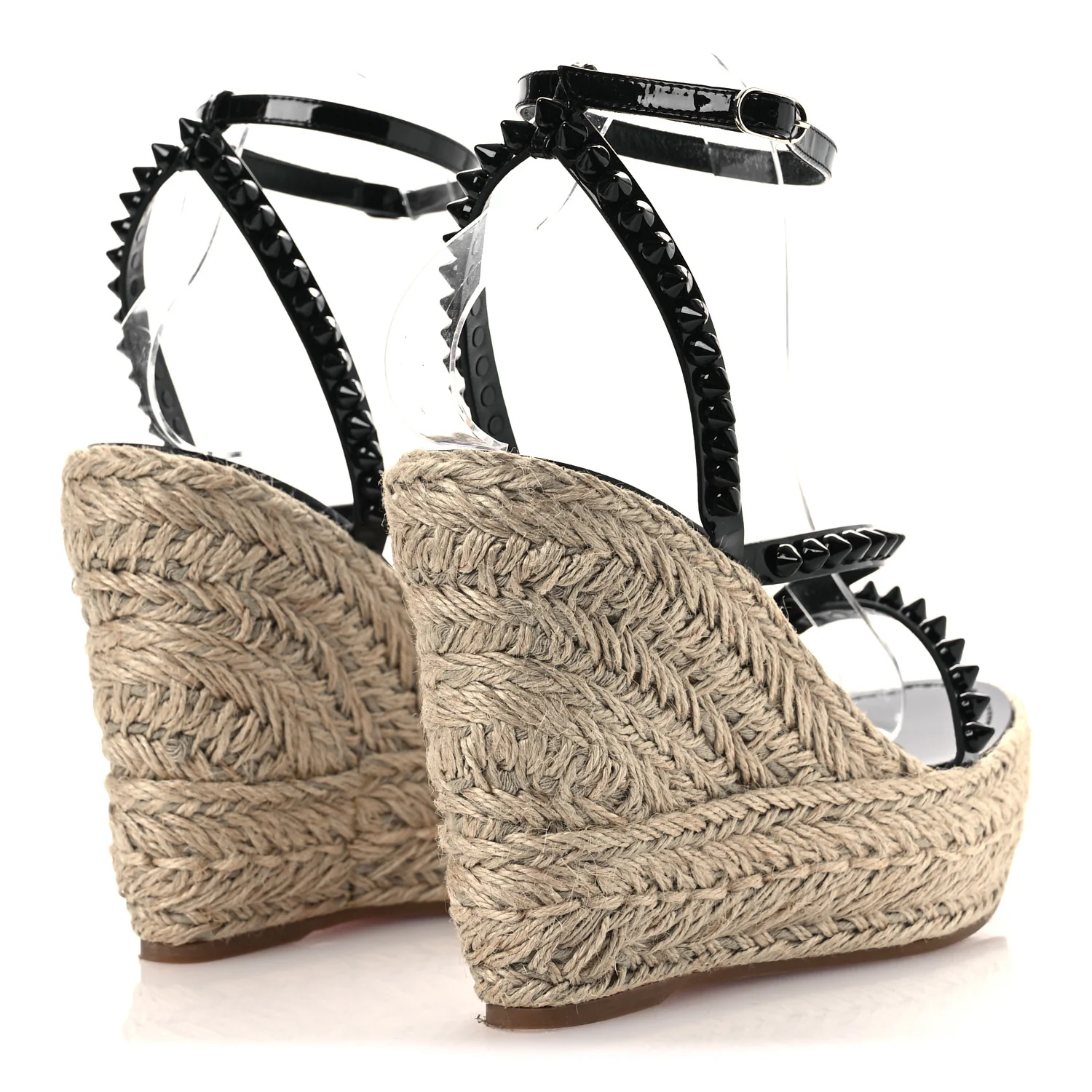Patent Mafaldina 120 Wedge Sandals 40 Black - Image 5