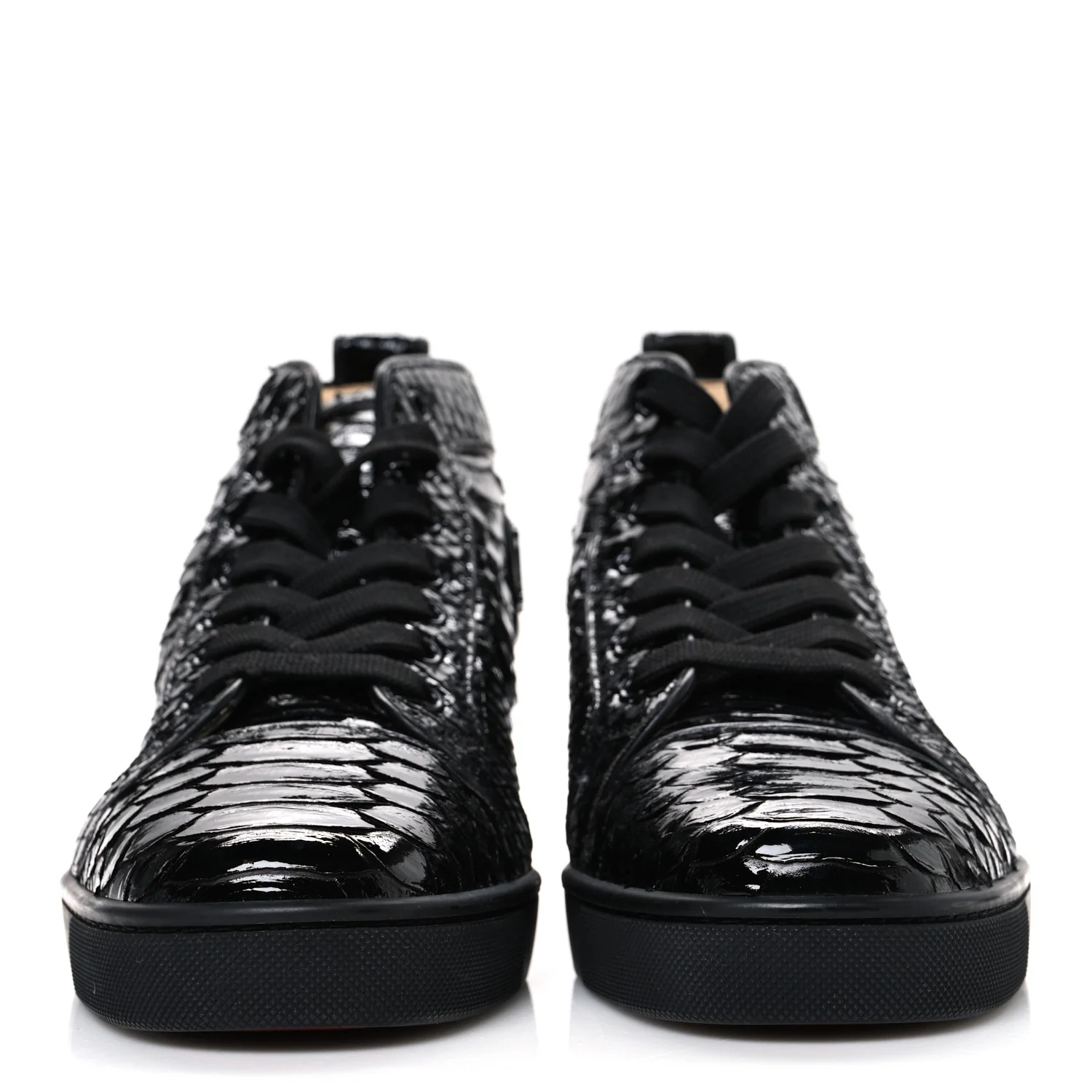 Patent Snakeskin Mens Louis Flat Sneakers 40 Black - Image 3