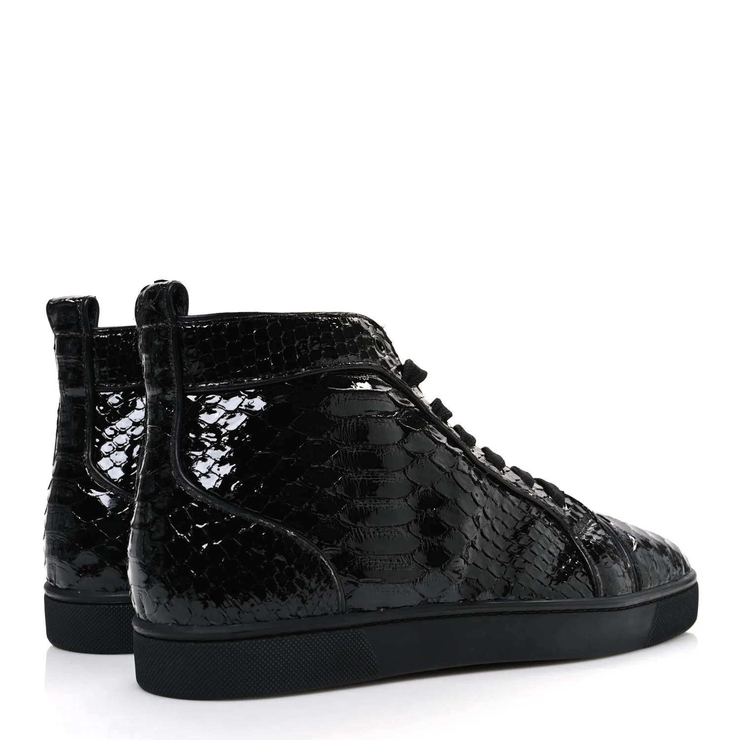 Patent Snakeskin Mens Louis Flat Sneakers 40 Black - Image 5