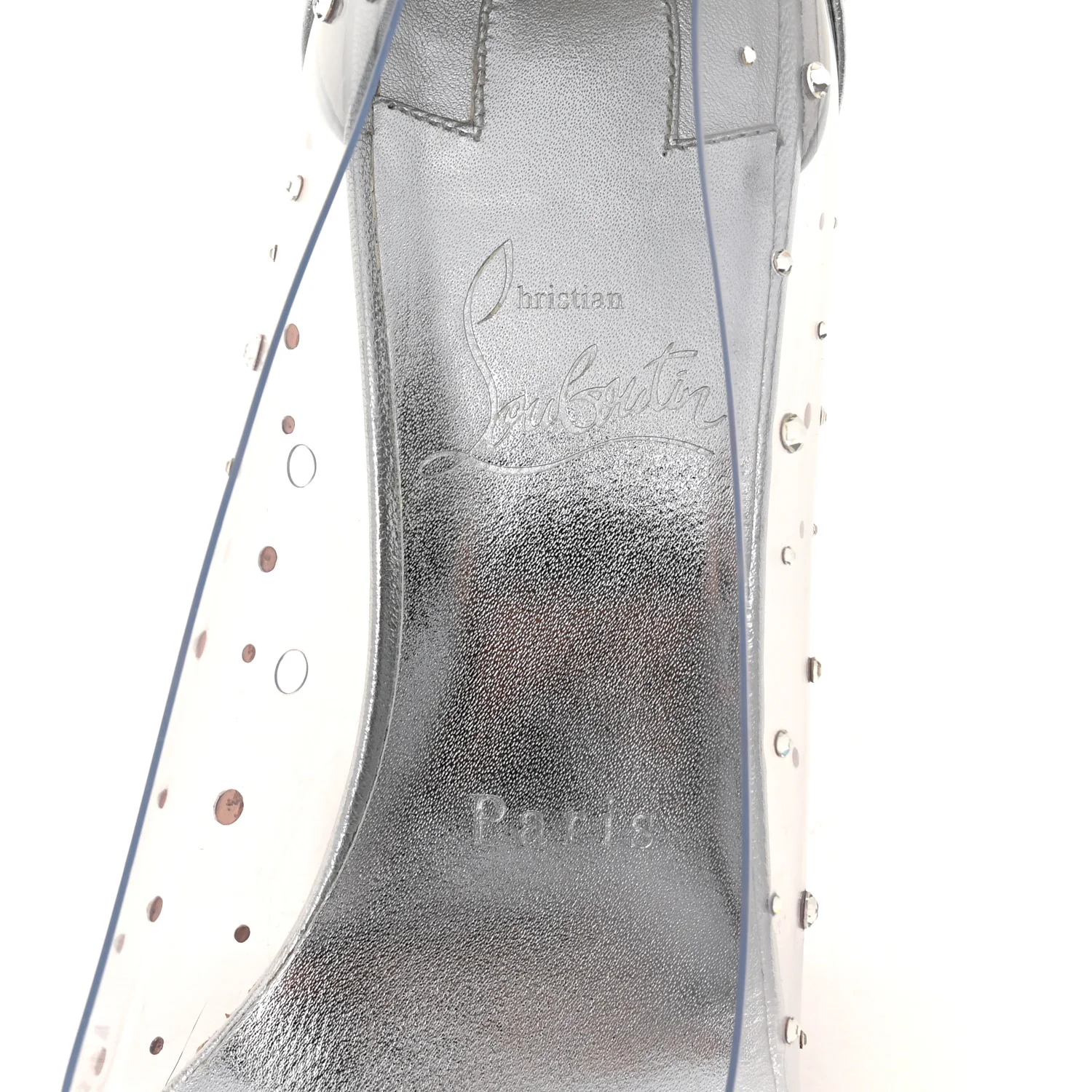 PVC Jelly Strass Nappa Laminata 80 Pumps 36.5 Crystal Silver - Image 7